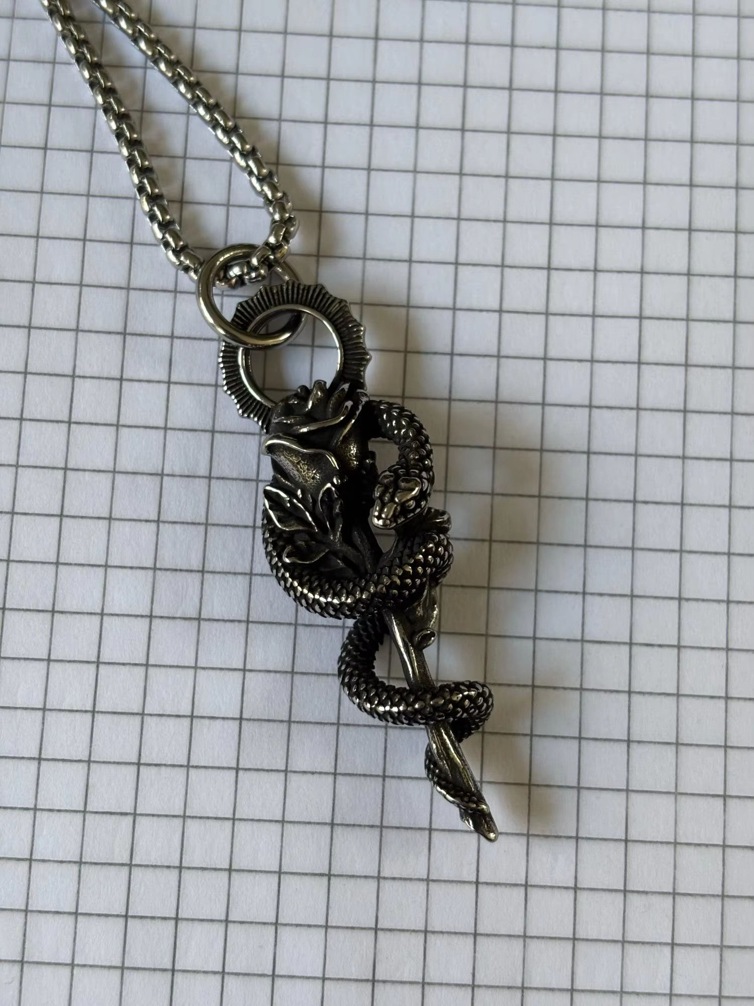 Other Flower With Snake Pendant Accessories Necklace Gifts Size ONE SIZE - 2 Thumbnail