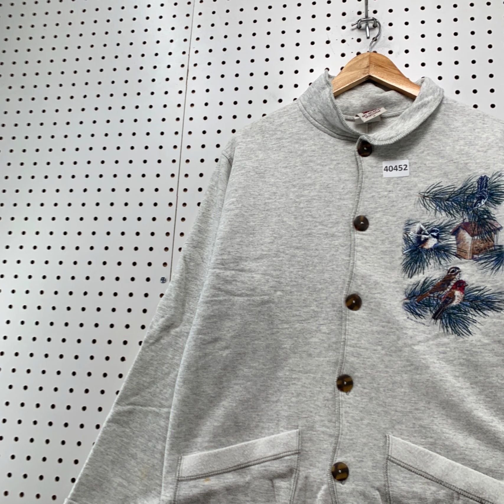 Vintage VINTAGE Art Unlimited Fleece Cardigan Sweater Womens M Gray Birdhouse Art Cardigan Womens M Gray Birdhouse Size M / US 6-8 / IT 42-44 - 7 Thumbnail