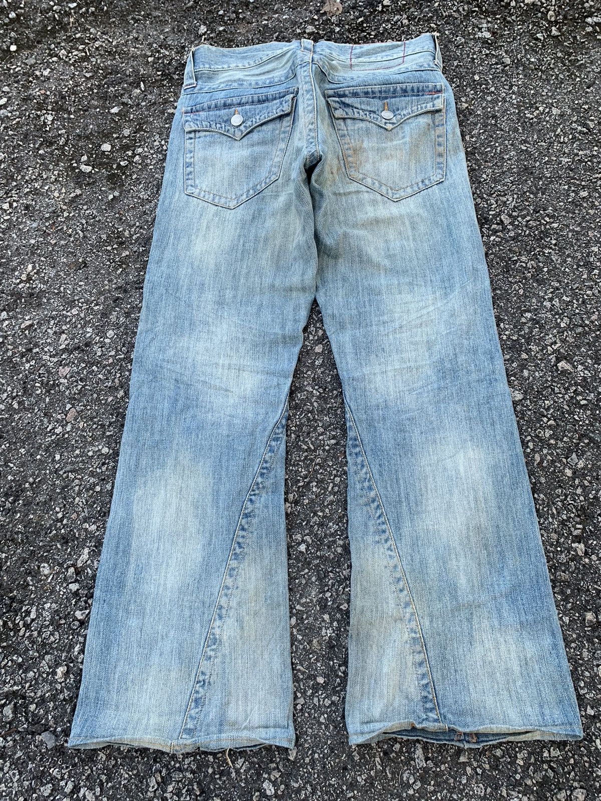 Tornado Mart FLARE💥 DOMINATE HANDCRAFTED JEANS PUNK STYLE DENIM☠️🎌 Size US 33 - 3 Thumbnail