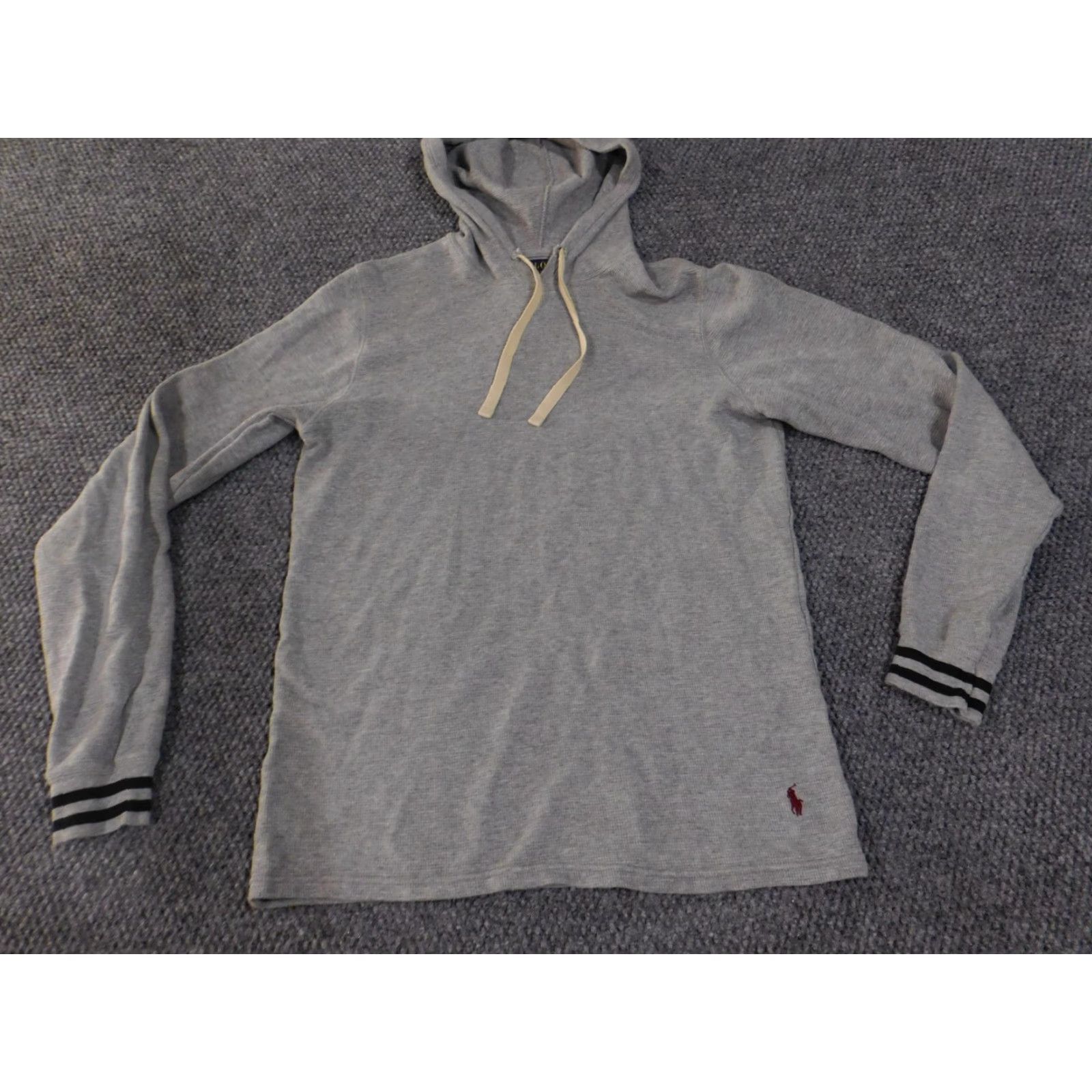 Polo Ralph Lauren Polo Ralph Lauren Hoodie Mens Small Gray Waffle Knit Thermal Pullover Pony Logo Size US S / EU 44-46 / 1 - 4 Thumbnail