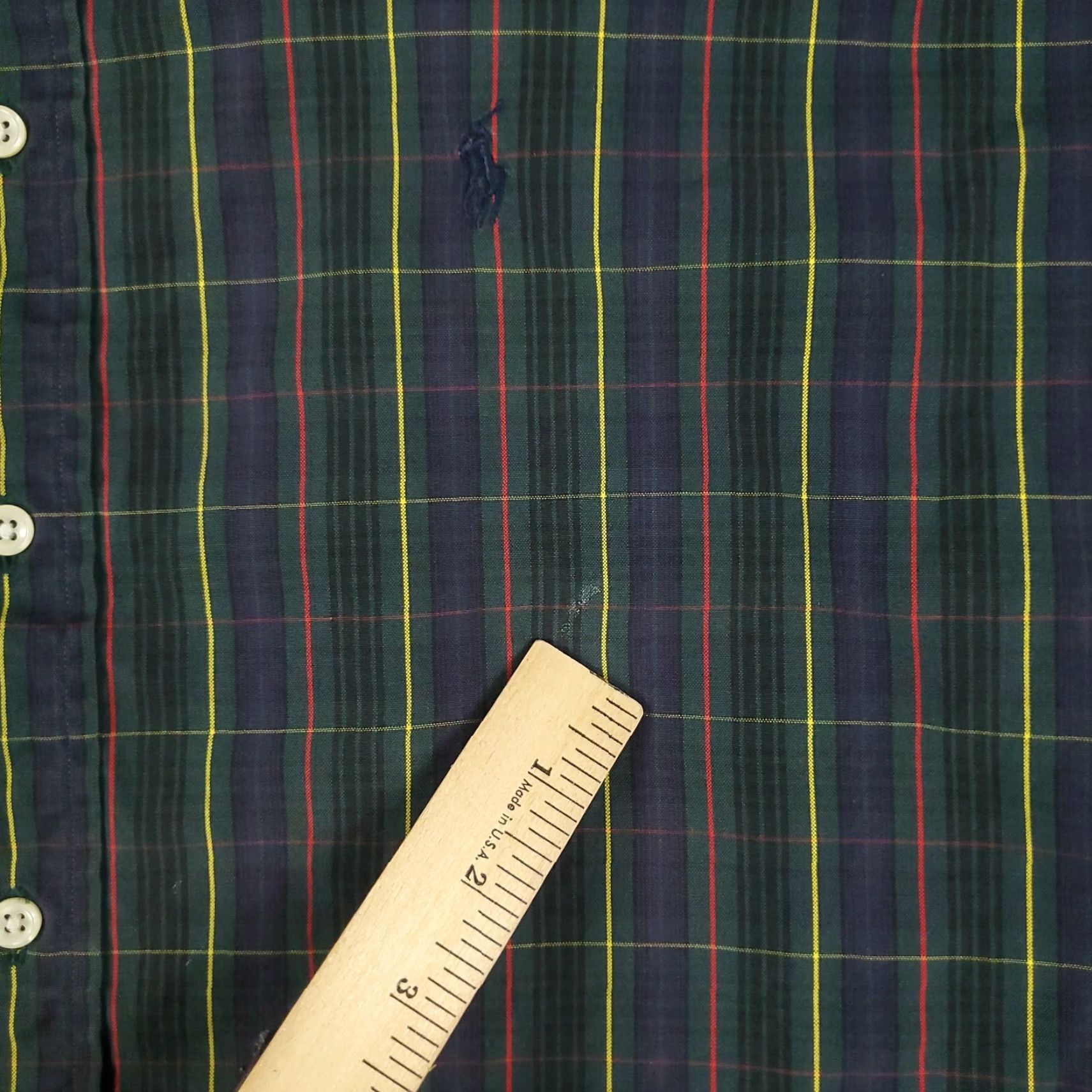 Ralph Lauren RALPH LAUREN Dress Shirt Mens Size 17 Green Plaid Button-Down Long Sleeve Classic Size 46R - 4 Thumbnail