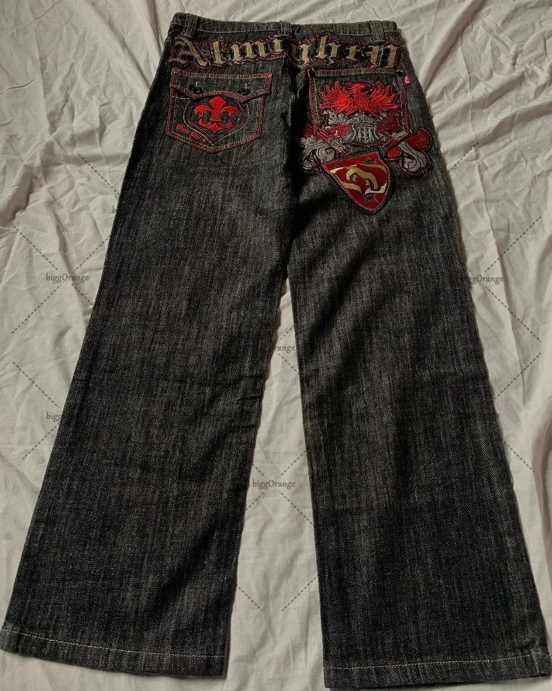 Designer × Japanese Brand Embroidered Y2k Jean Size US 32 / EU 48 - 3 Thumbnail