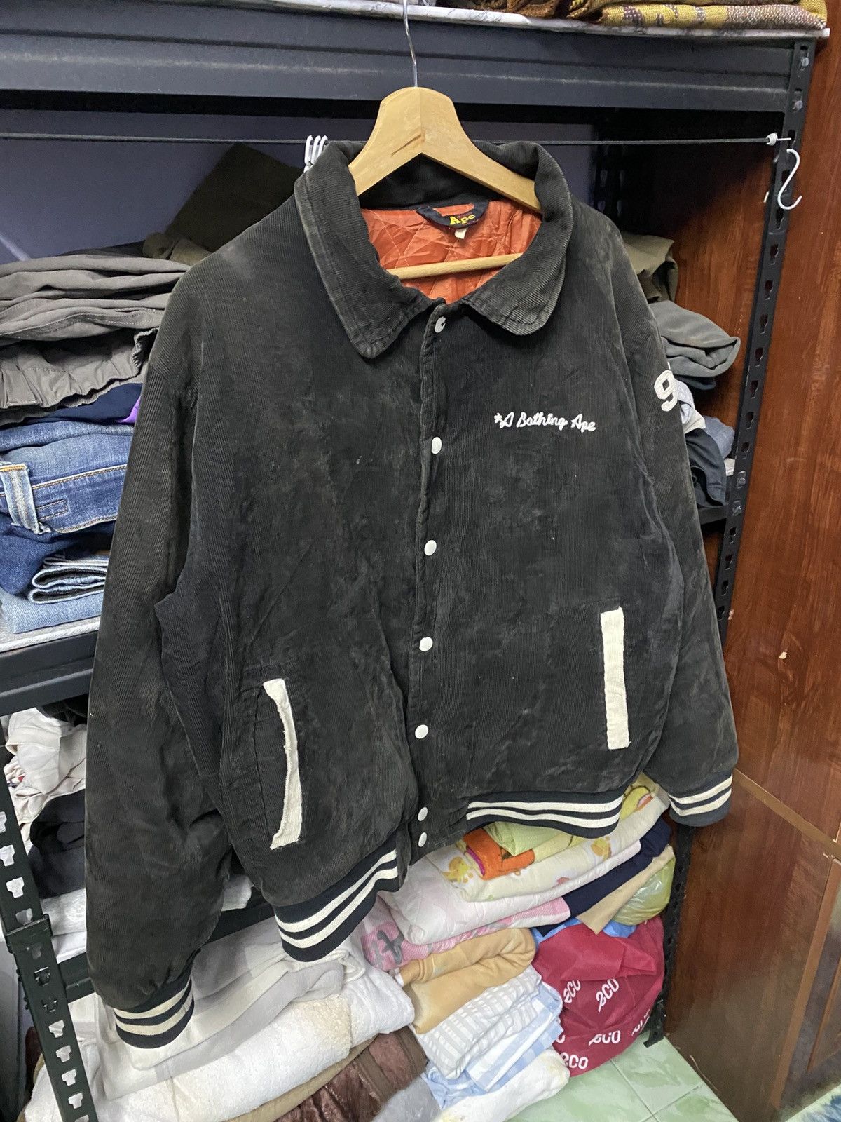 Bape Vintage 90s Bape General Made 978 Corduroy Varsity Jacket Size US L / EU 52-54 / 3 - 3 Thumbnail