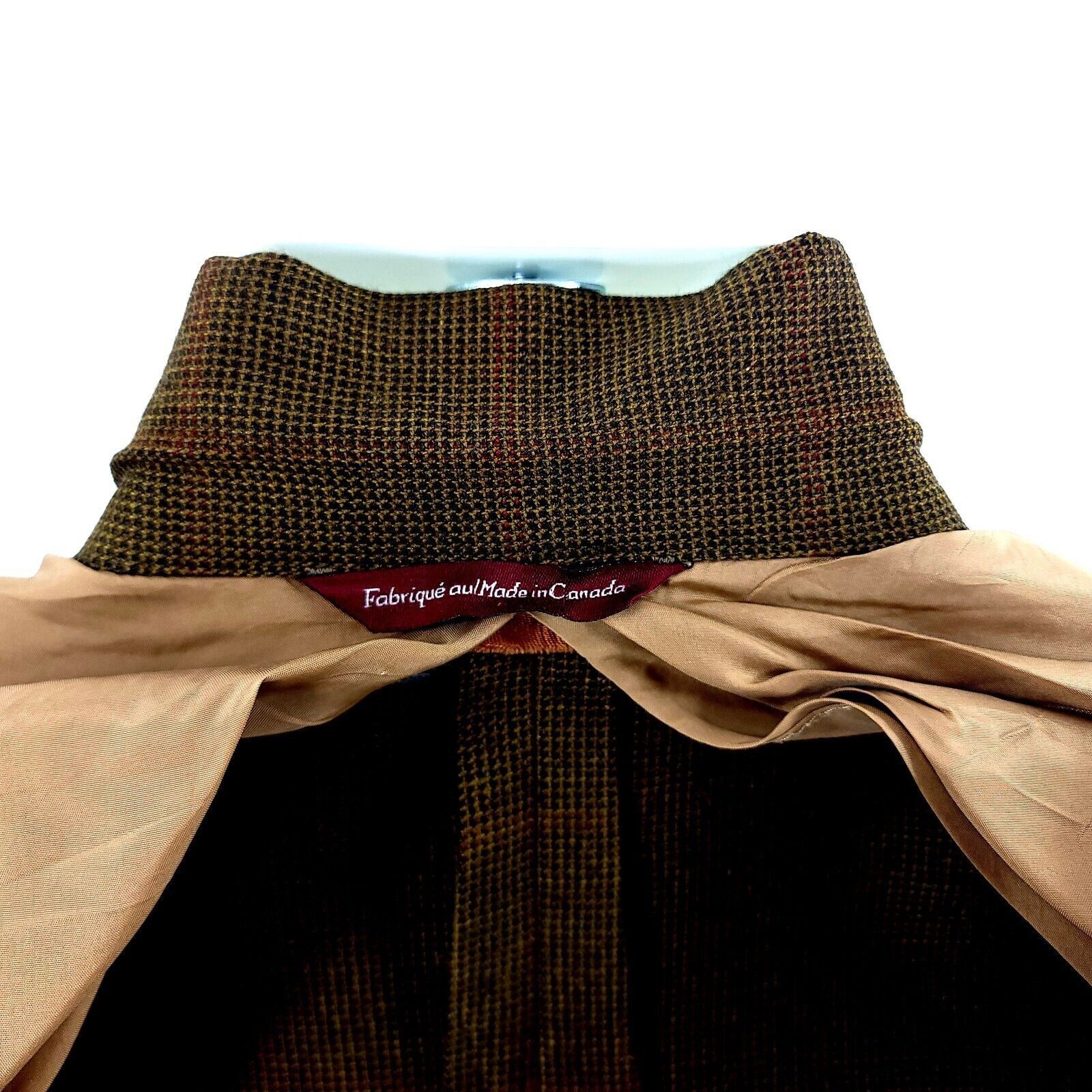 Samuelsohn Samuelsohn Super 100s Tweed Wool Cashmere Check 2 Button Spo Size 42L - 11 Thumbnail