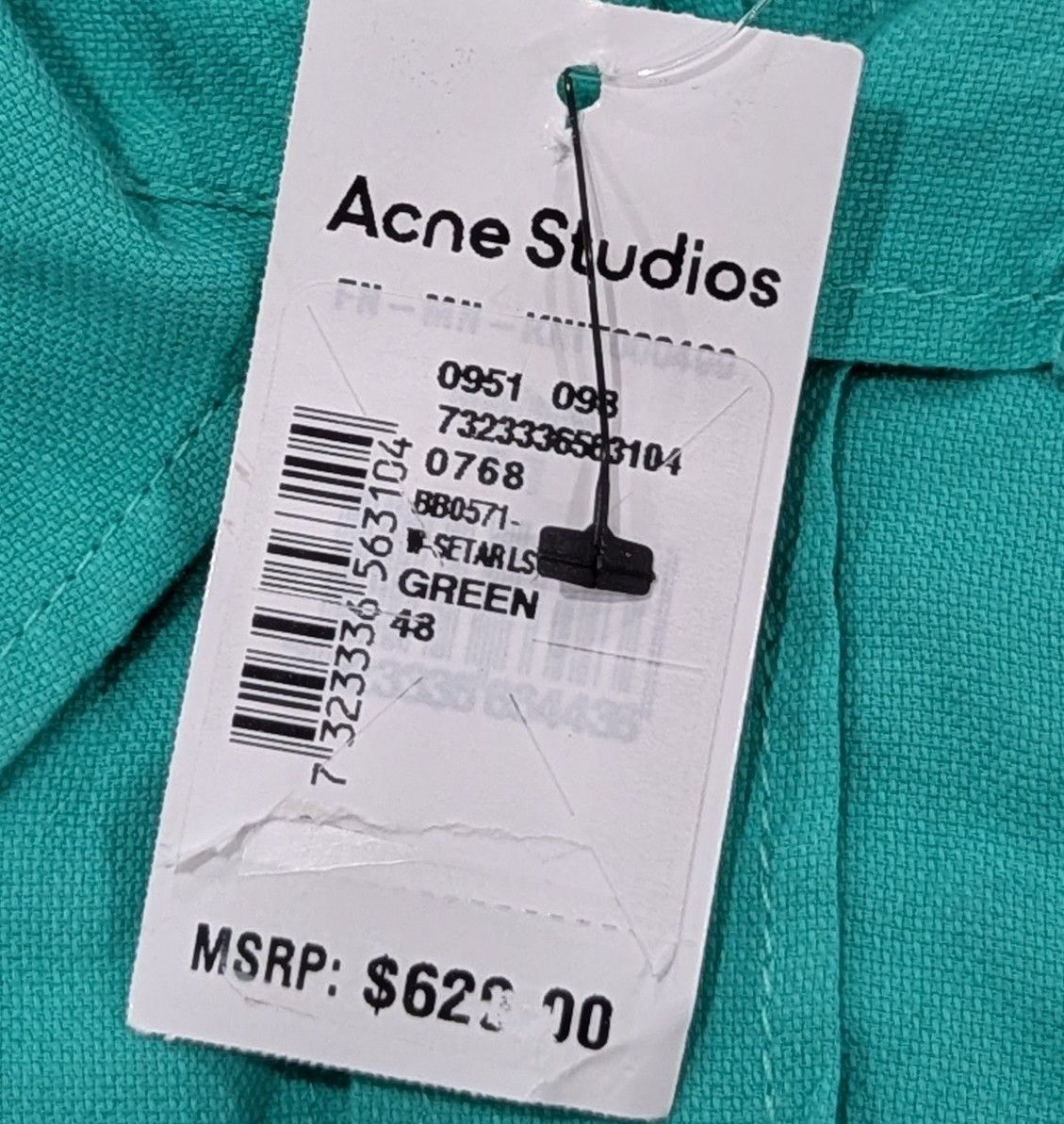 Acne Studios ACNE STUDIOS "Setar" Cotton LS Button Up Shirt Green 48 Size US M / EU 48-50 / 2 - 9 Thumbnail