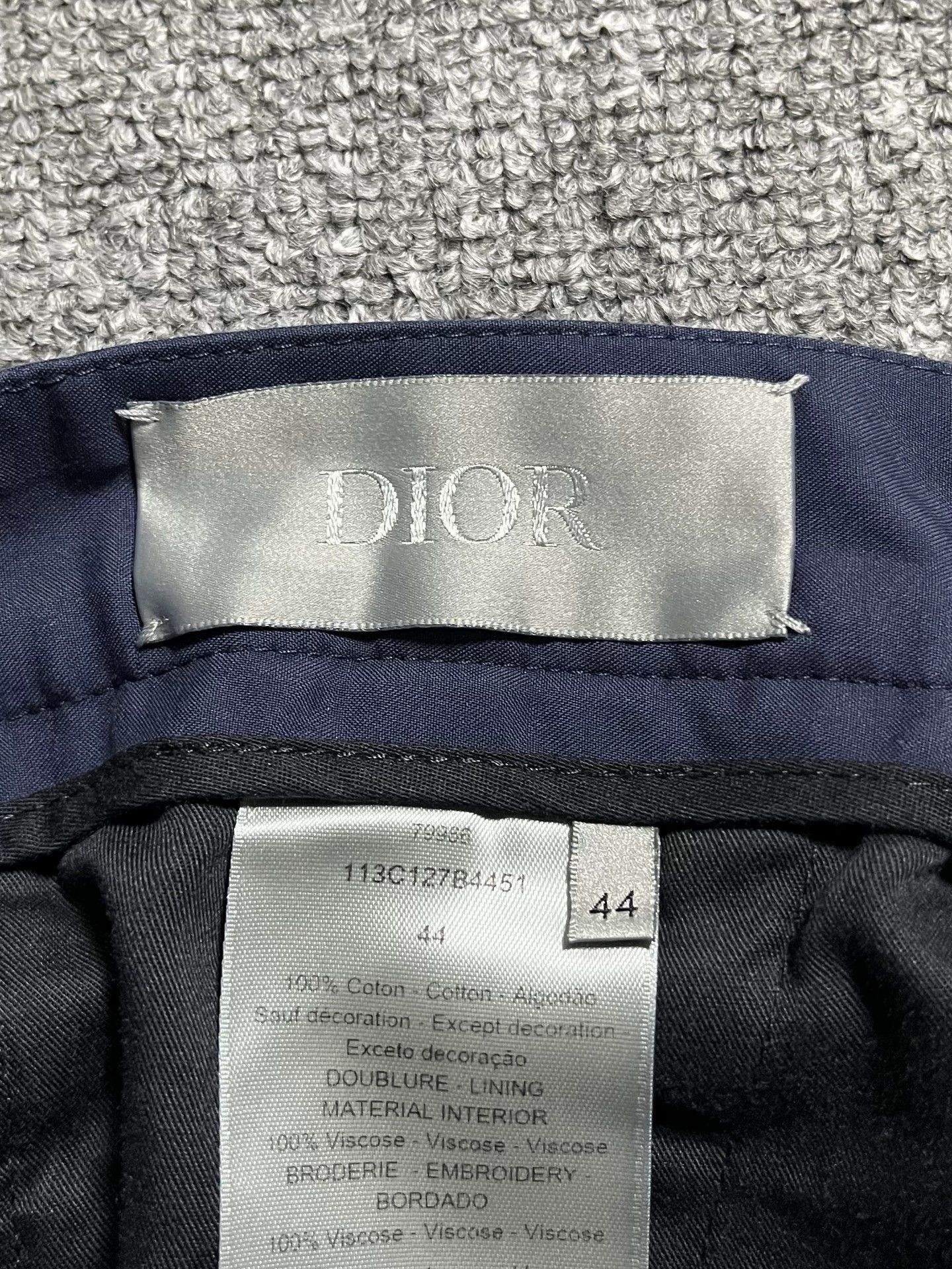 Dior Dior Men's 44 Navy Blue Cuffed Cropped Chino 23FW Size US 28 / EU 44 - 6 Thumbnail