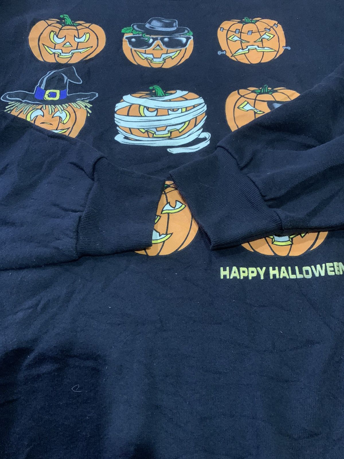 Tultex × Vintage 🔥Rare Vintage 90s Happy Hollowen Sweatshirt Size US XL / EU 56 / 4 - 4 Thumbnail