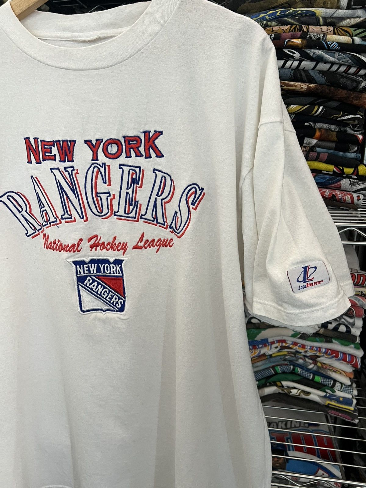 Logo Athletic 90s NHL New York Rangers Embroidered Hockey Team Tee Size US XL / EU 56 / 4 - 3 Thumbnail