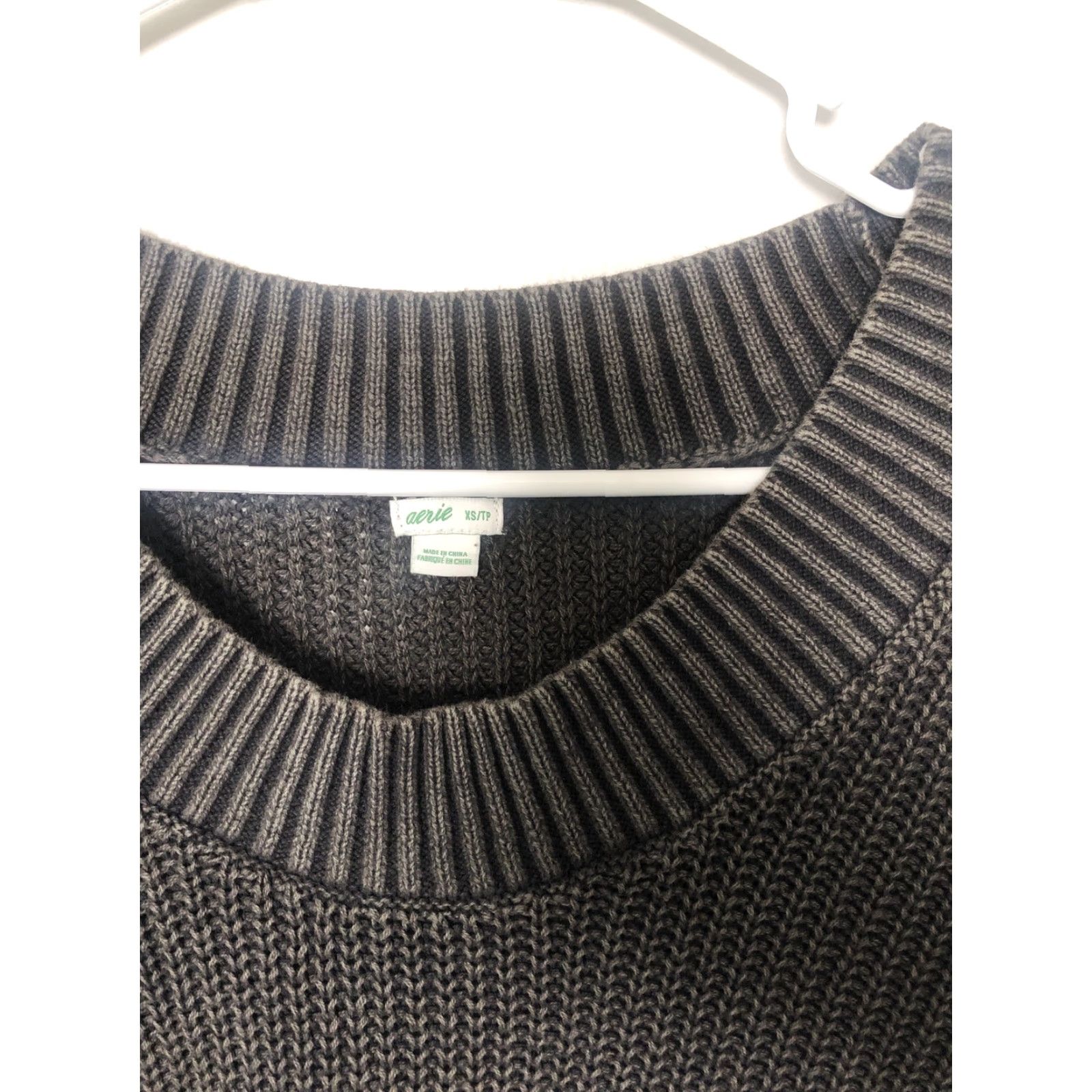 Vintage Aerie Sweater Womens XS Oversized Long Sleeve Pullover Knit Gray Size XS / US 0-2 / IT 36-38 - 3 Thumbnail