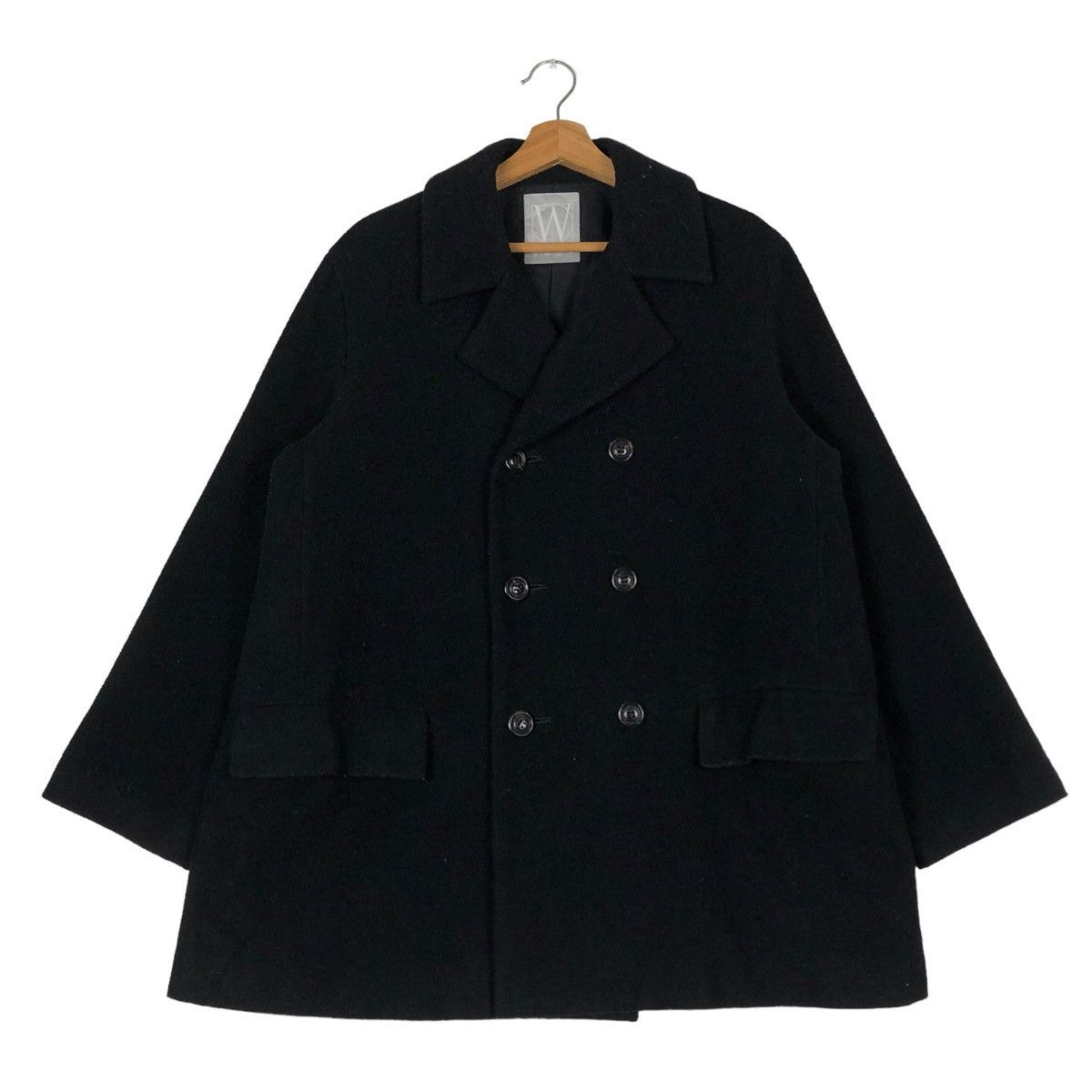 Yohji Yamamoto 🔥RICH BLACK DOUBLE BREAST WOOL JACKET WORK SHOP JAPAN Size US M / EU 48-50 / 2 - 1 Thumbnail