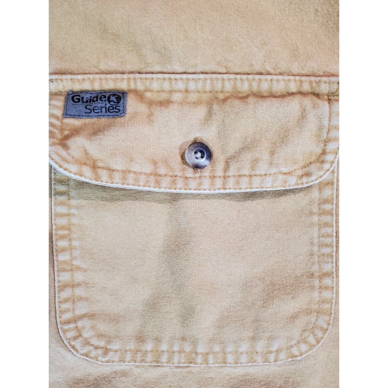 Vintage Guide Series Signature Shirt Chamois Cotton Long Sleeve XL Mens Yellow Button-Up Pockets Casual Outdoor Workwear Size US XL / EU 56 / 4 - 3 Thumbnail