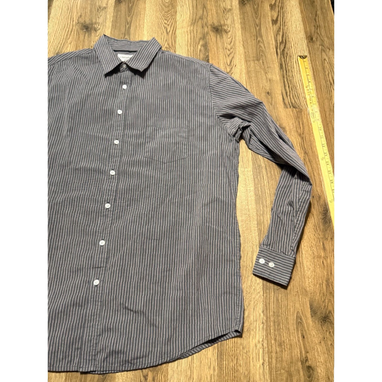 Croft & Barrow Croft & Barrow Shirt Mens XL Tall Striped Grey Red White Long Sleeve Button Up Size US XL / EU 56 / 4 - 4 Thumbnail