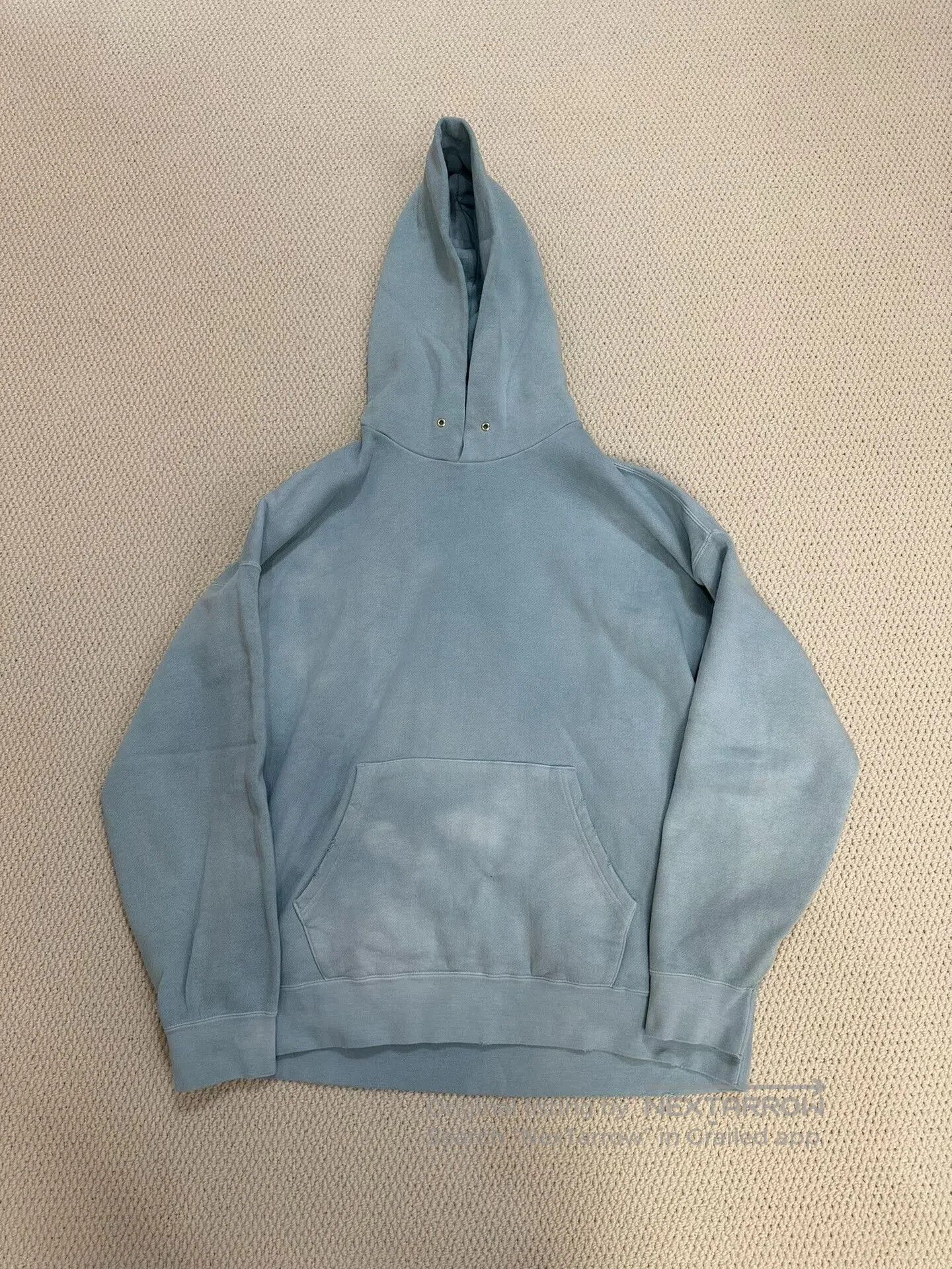 unique blue tie-dye sweatshirt for casual wear.