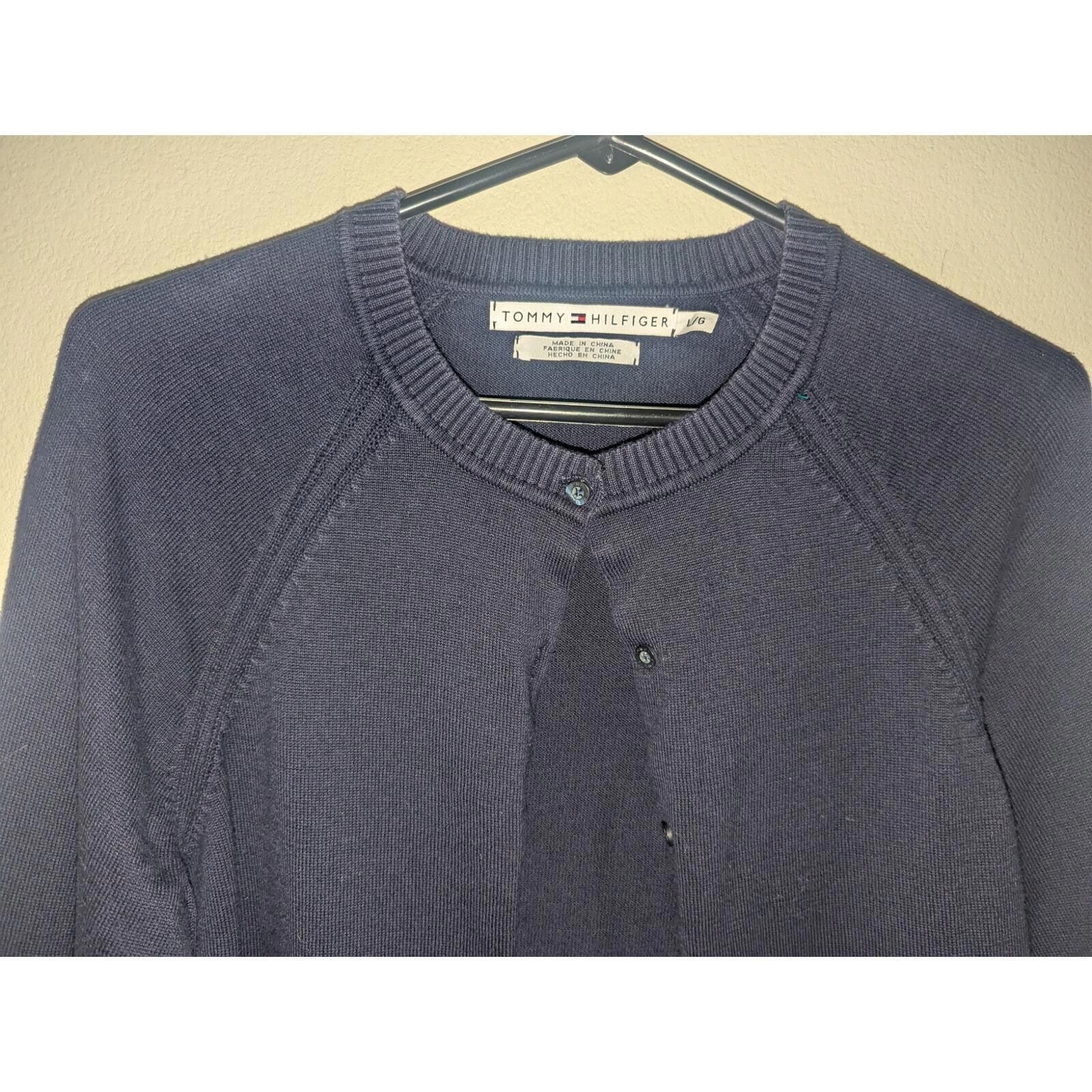 Tommy Hilfiger Vintage Y2K Women's Tommy Hilfiger Cardigan Navy Blue Large Size L / US 10 / IT 46 - 2 Thumbnail