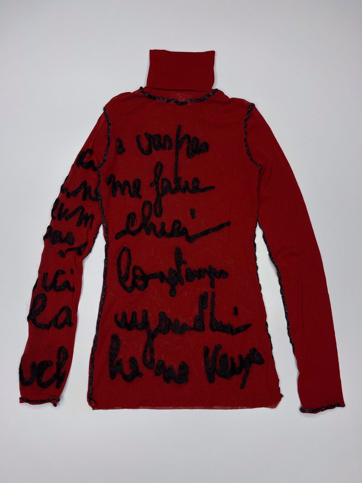 Jean Paul Gaultier RARE GRAIL Jean Paul Gaultier Script Mesh Thank Top FW01 Size S / US 4 / IT 40 - 1 Thumbnail