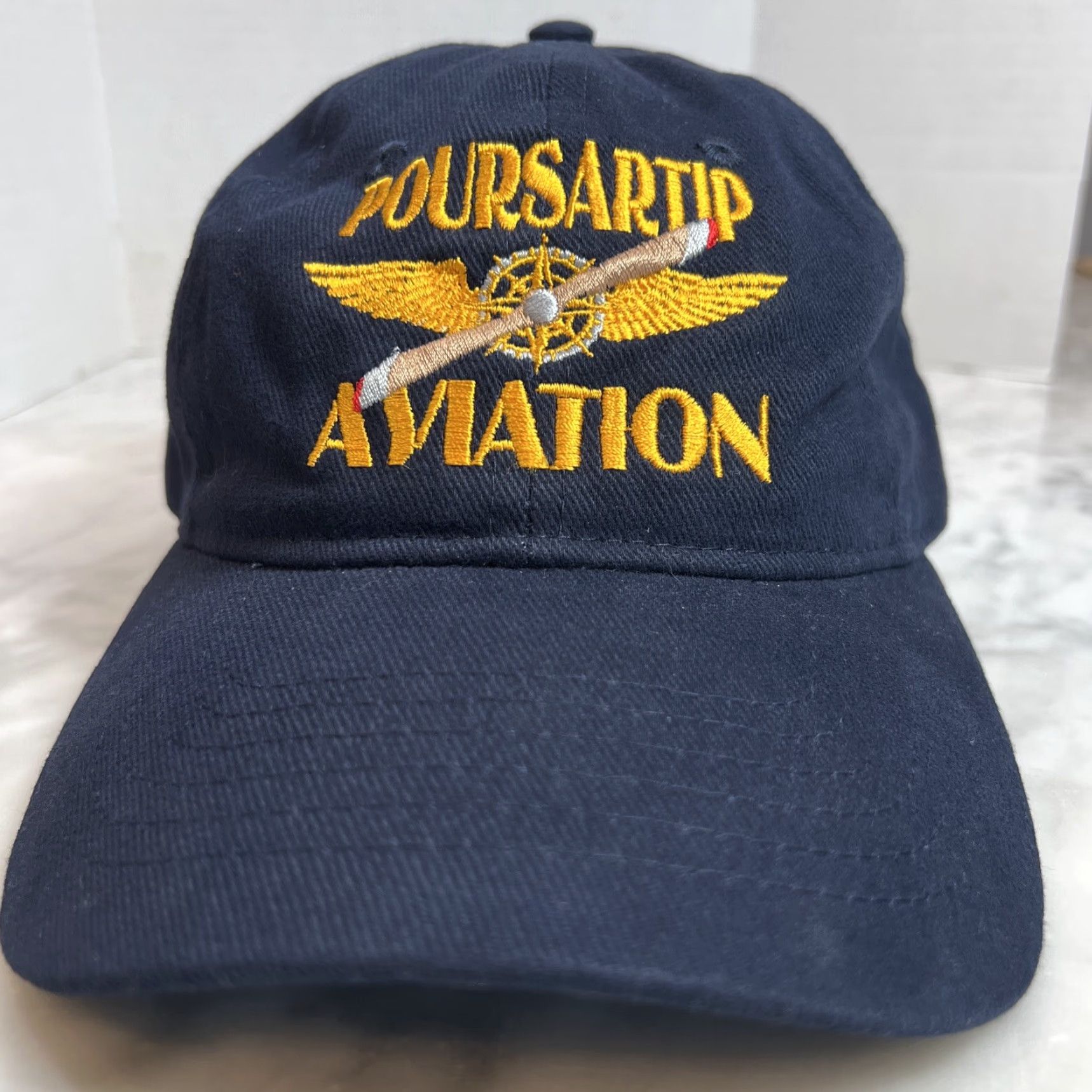 Vintage Aviation Hat Adjustable Strapback Baseball Cap Men One Size Blue Cotton Sportsman Men Adjustable Aviation Theme Cap Size ONE SIZE - 6 Thumbnail