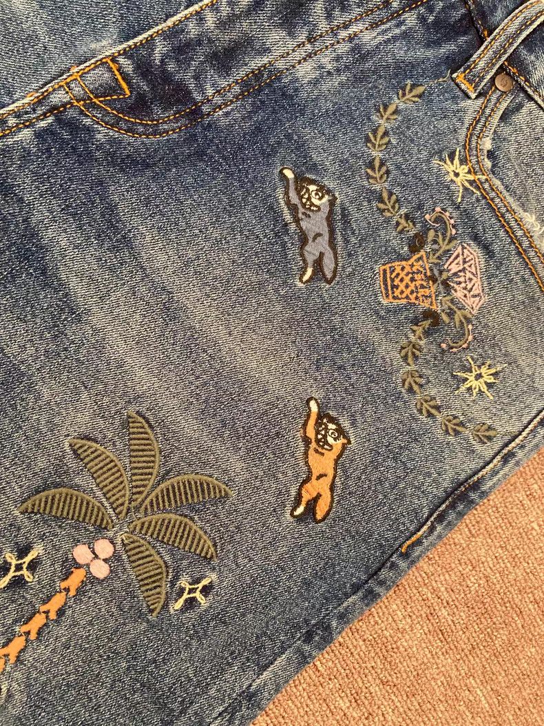 Billionaire Boys Club BBC ICE CREAM Embroidered Jeans Size US 34 / EU 50 - 6 Thumbnail