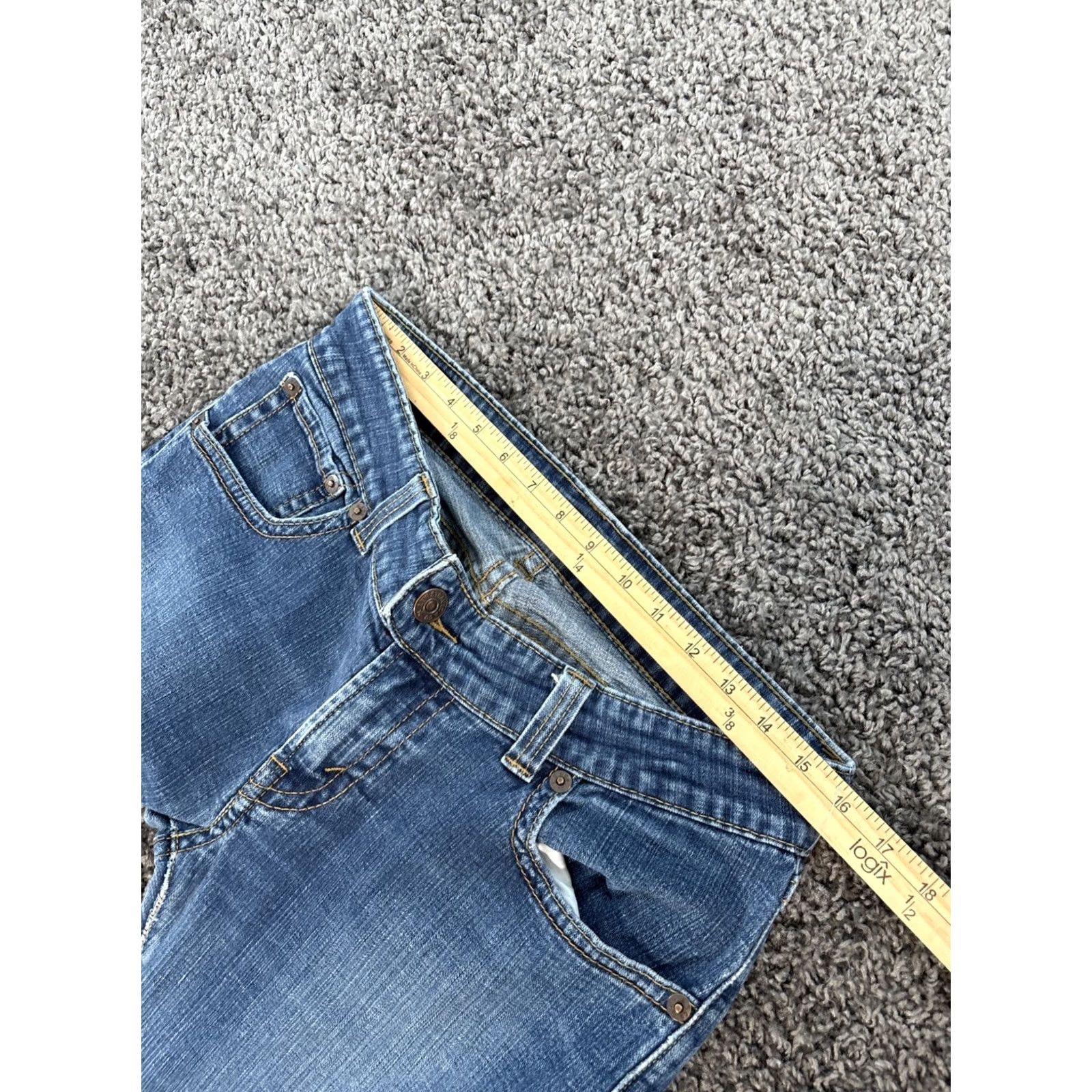 Levi's Vtg Levi's 542 Jeans Womens 32x28 Denim Flared Low Rise Blue Stretch 5-Pocket Cowboy Preppy Pants Size 24" / US 00 / IT 34 - 4 Thumbnail