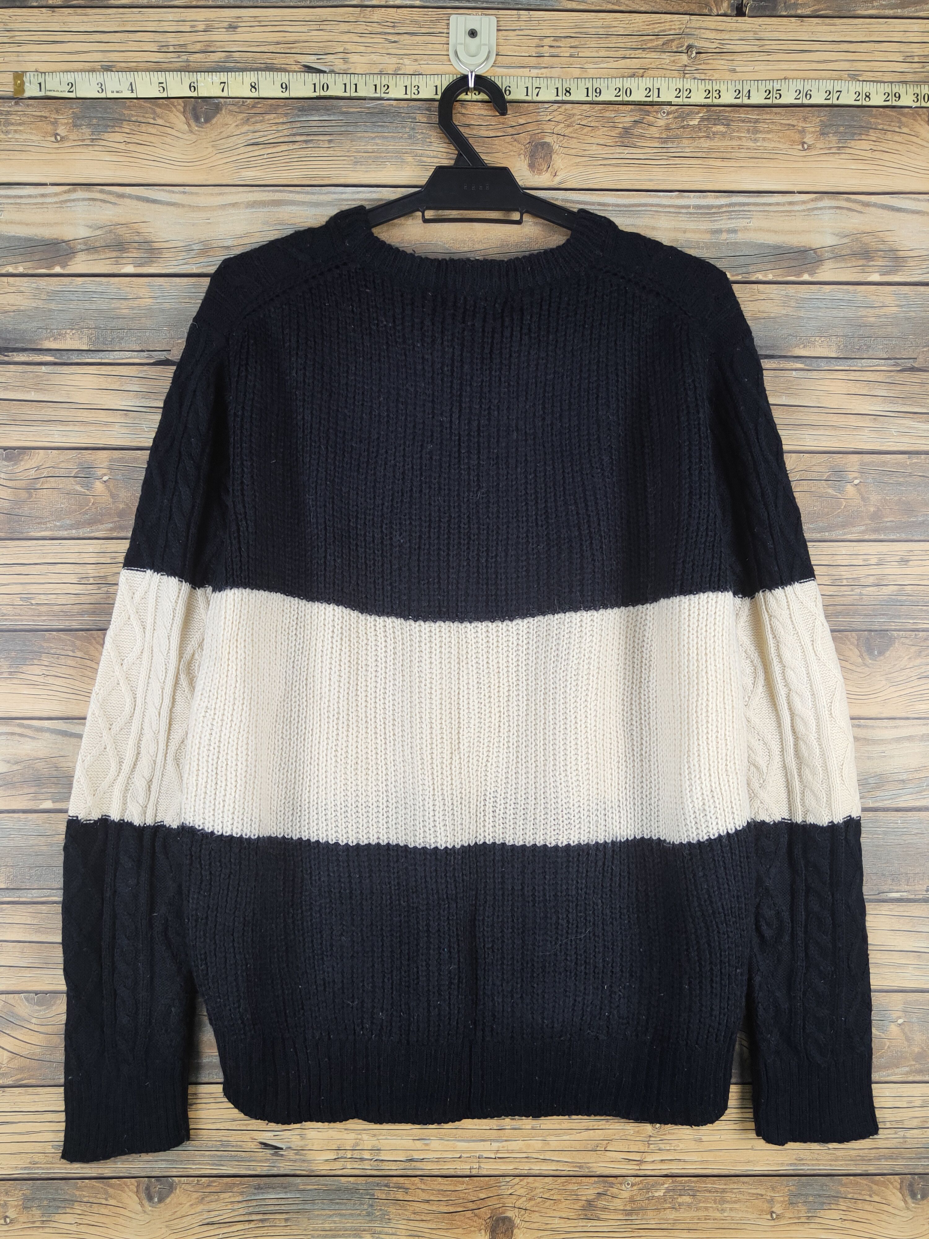 Aran Isles Knitwear × Japanese Brand × RAGEBLUE Rageblue Black Cream Knitwear Sweatshirts #W1227 Size US M / EU 48-50 / 2 - 7 Thumbnail