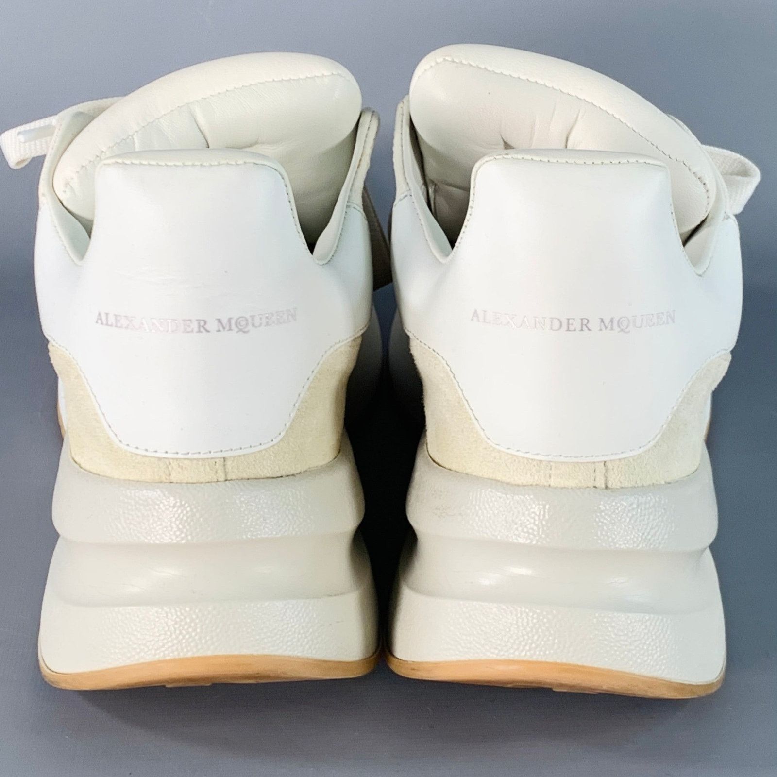 Alexander McQueen 8 White Ivory Rubber Sole Lace-Up Chunky Sneakers Size US 8 / EU 41 - 3 Thumbnail