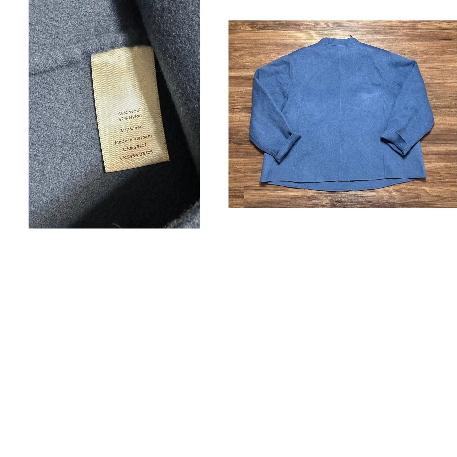 Talbots Talbots Plus Petite Double Faced Wool Blend Jacket Blue Button Front Sz 22WP Size 3XL / US 20-22 - 8 Thumbnail