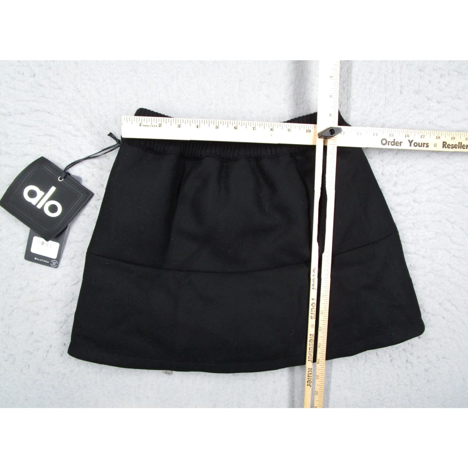 Alo Polaris Puffer Skirt Womens XS Black Wool Cashmere Blend Mini Zip