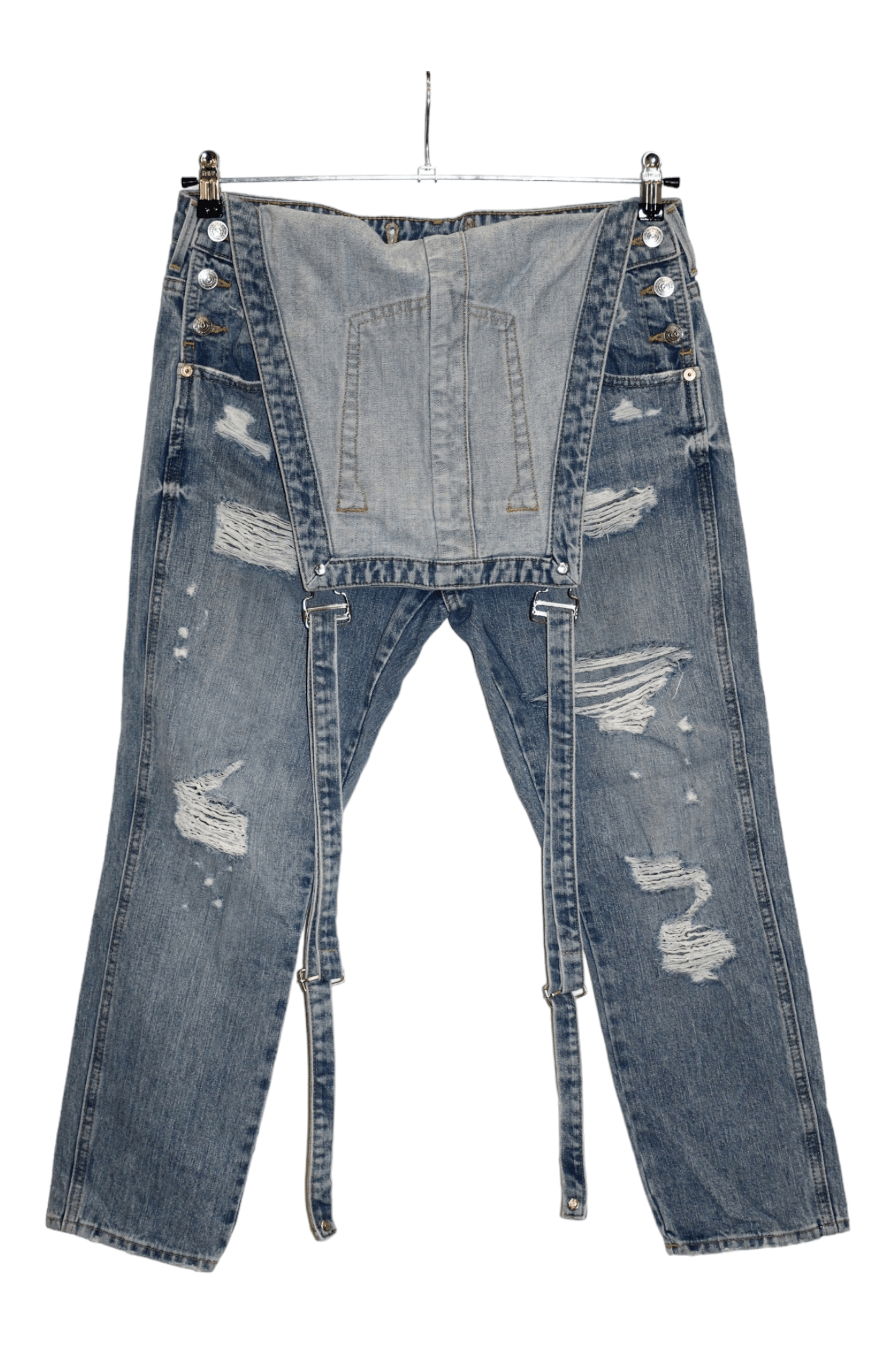 True Religion True Religion Distressed Faded Blue Denim Tapered Overall Size US 30 / EU 46 - 2 Thumbnail