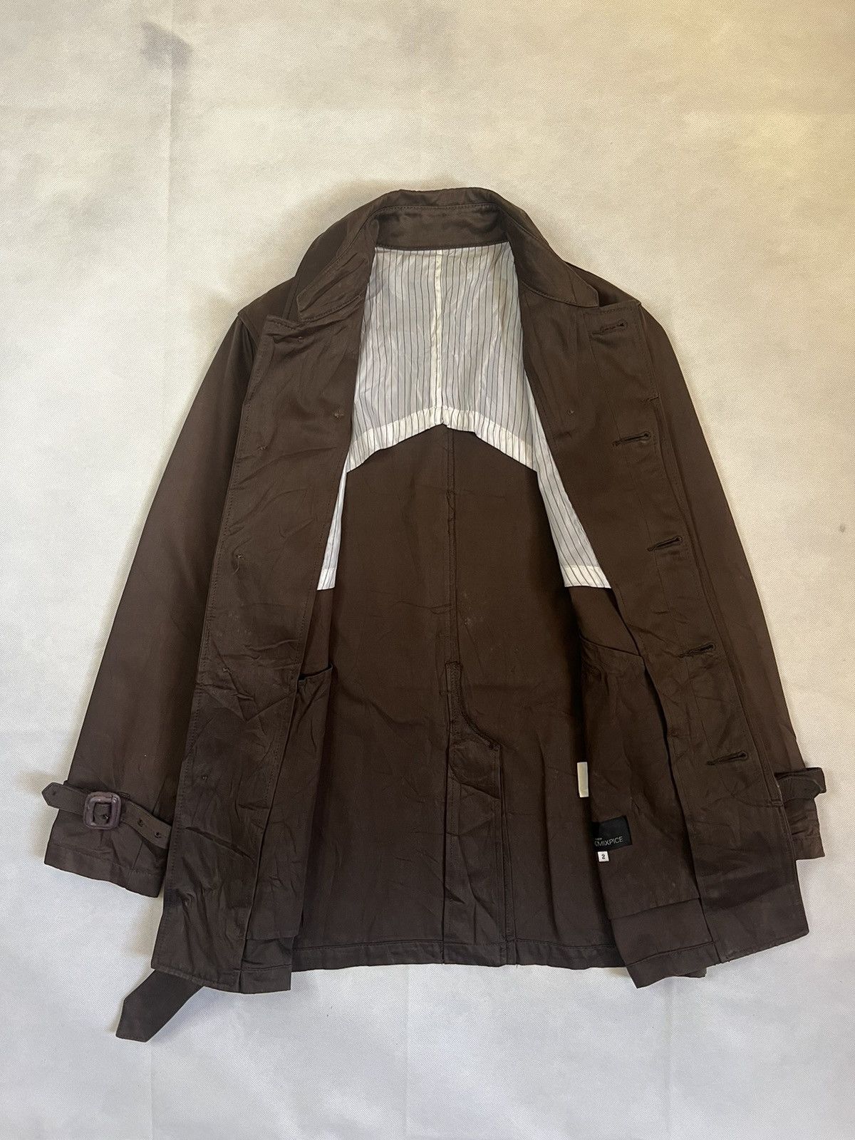 Japanese Brand Vintage TKMIXPICE Cowhide Japanese Designer Brown Coat Size XS / US 0-2 / IT 36-38 - 2 Thumbnail