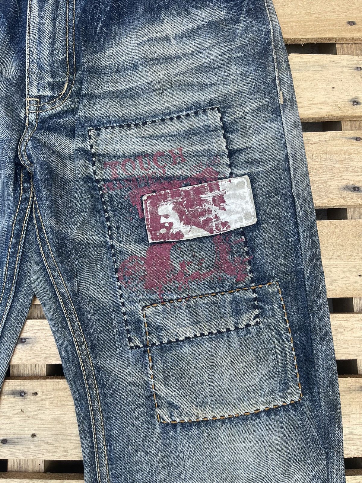 Vintage 90s Vintage Tough Jeansmith Denim Jeans Distressed patchwork Size US 32 / EU 48 - 6 Thumbnail