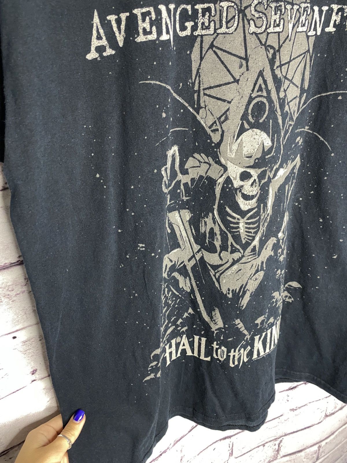 Band Tees Men's Vintage Band Tee Avenged Sevenfold Skull Sword Promo Size US L / EU 52-54 / 3 - 6 Thumbnail