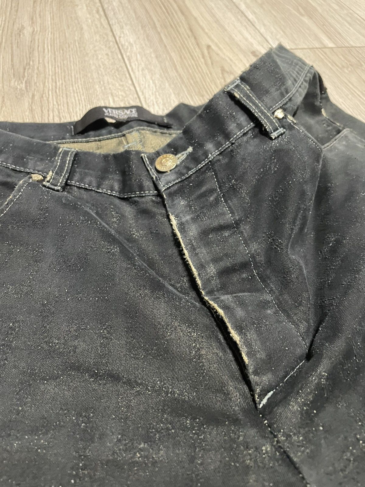 Versace Jeans Couture Vintage Trashed Gianni Versace Monogram Jeans Size US 38 / EU 54 - 8 Thumbnail