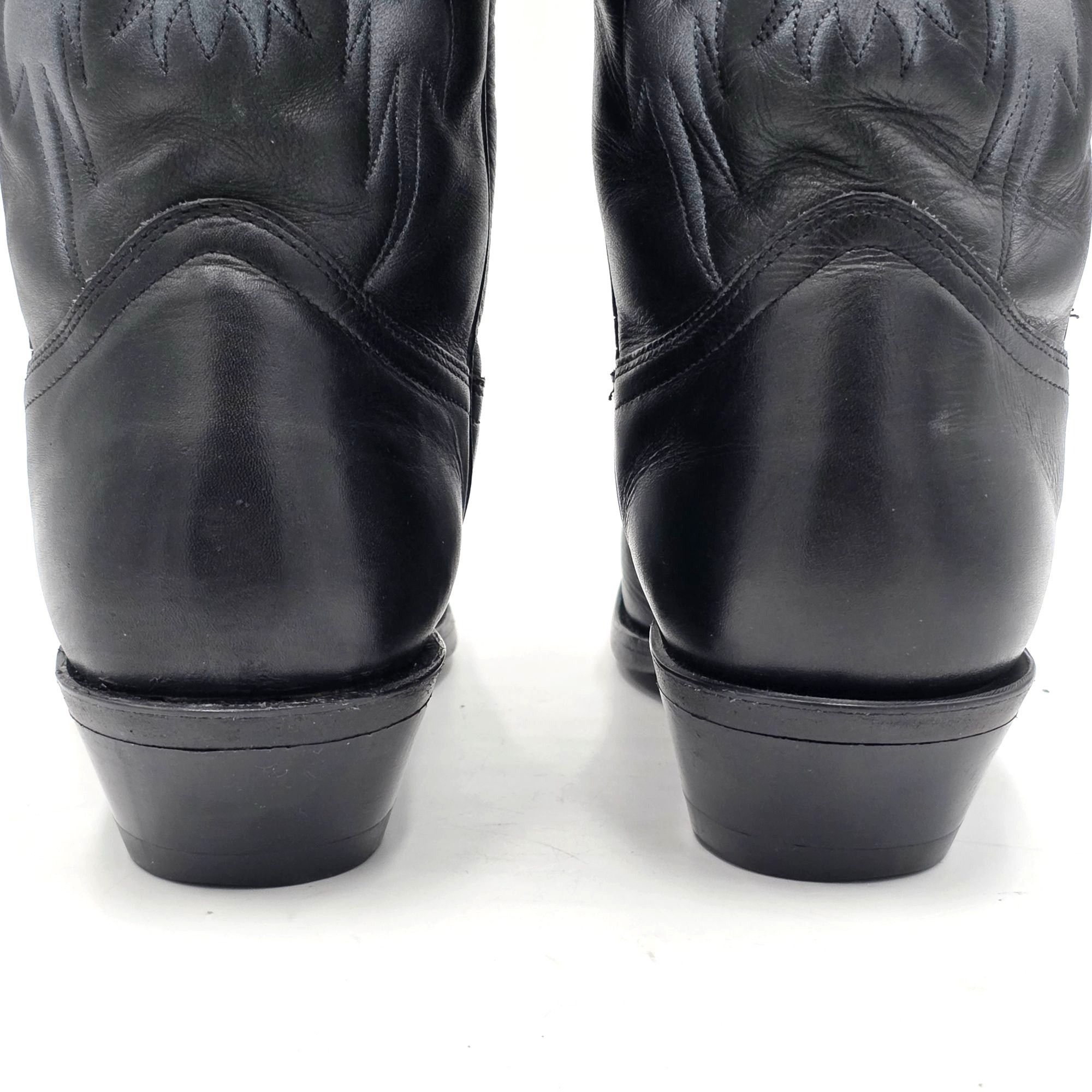 Boulet Boulet Mens Size 9.5EE Wide Black Silver Leather Cowboy West Size US 9.5 / EU 42-43 - 12 Thumbnail