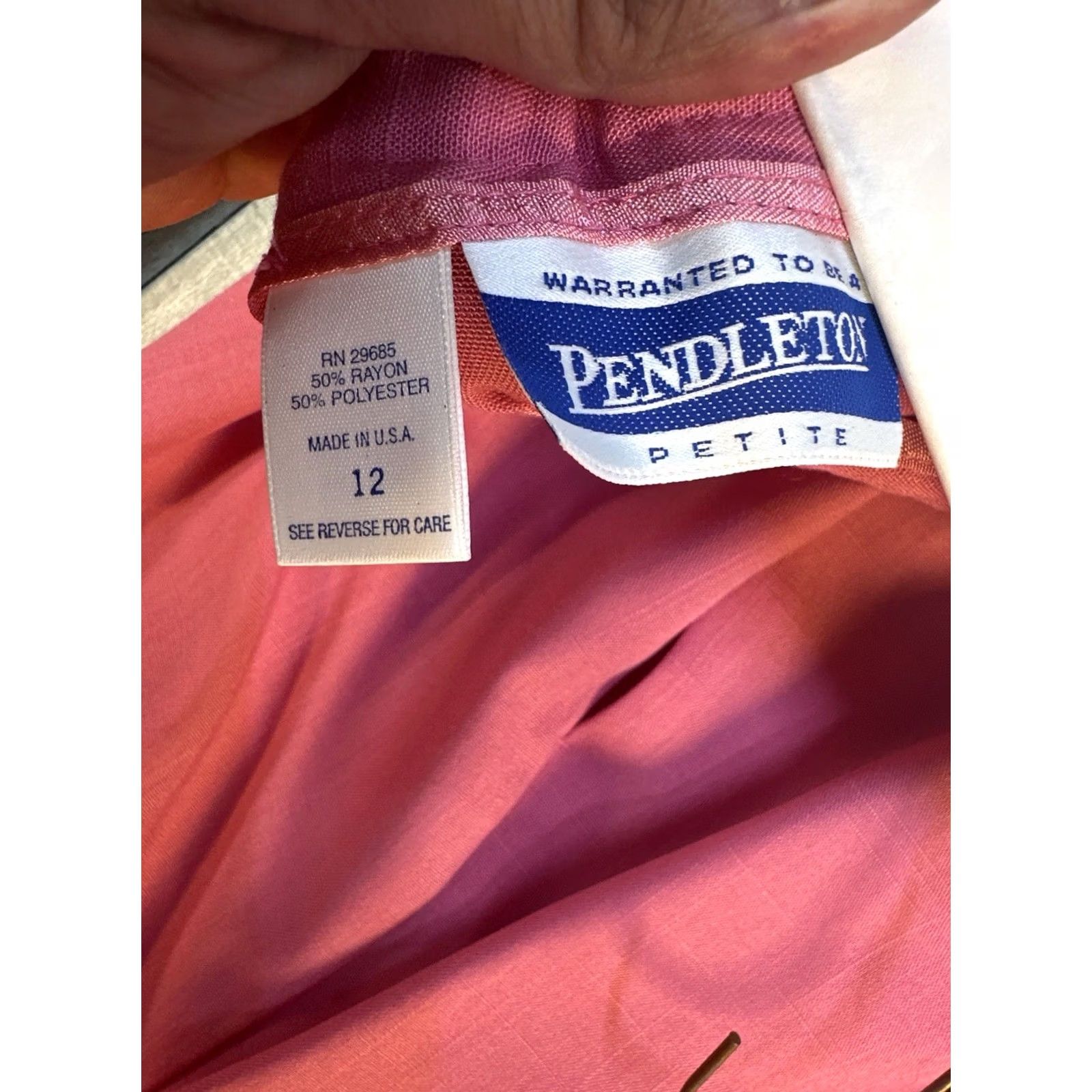 Pendleton VINTAGE Pendleton Petite Skirt Pink Rayon Blend Size 12 Made USA Career Skirt Women PT Petite Knee Length Pleated Womens Size 34" / US 12 / IT 48 - 2 Thumbnail