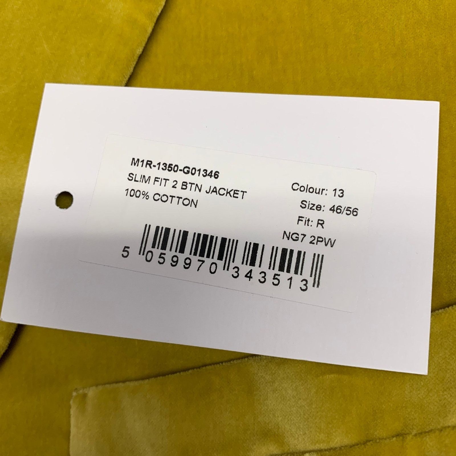 Paul Smith PAUL SMITH 46R Yellow Velvet Cotton Blend Sport Coat Size 46R - 8 Thumbnail