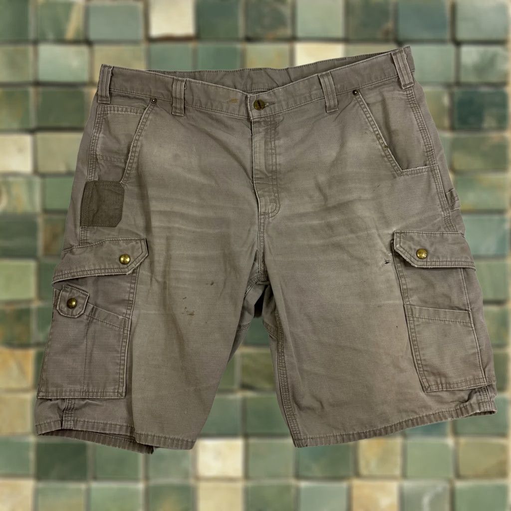 Carhartt Carhartt Cargo Shorts B357 DES Distressed Men Size 40 Relaxed Fit Ripstop Beige Cargo Work Shorts Mens Size US 40 / EU 56 - 1 Thumbnail