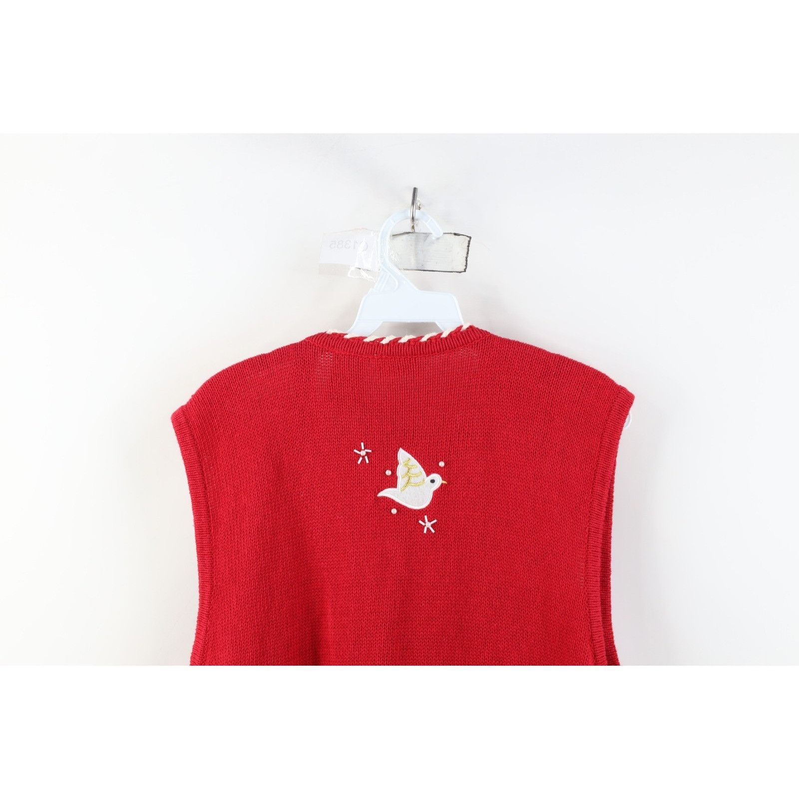 Vintage Vintage 90s Christmas Tree Dove Cardigan Sweater Vest Size L / US 10 / IT 46 - 12 Thumbnail