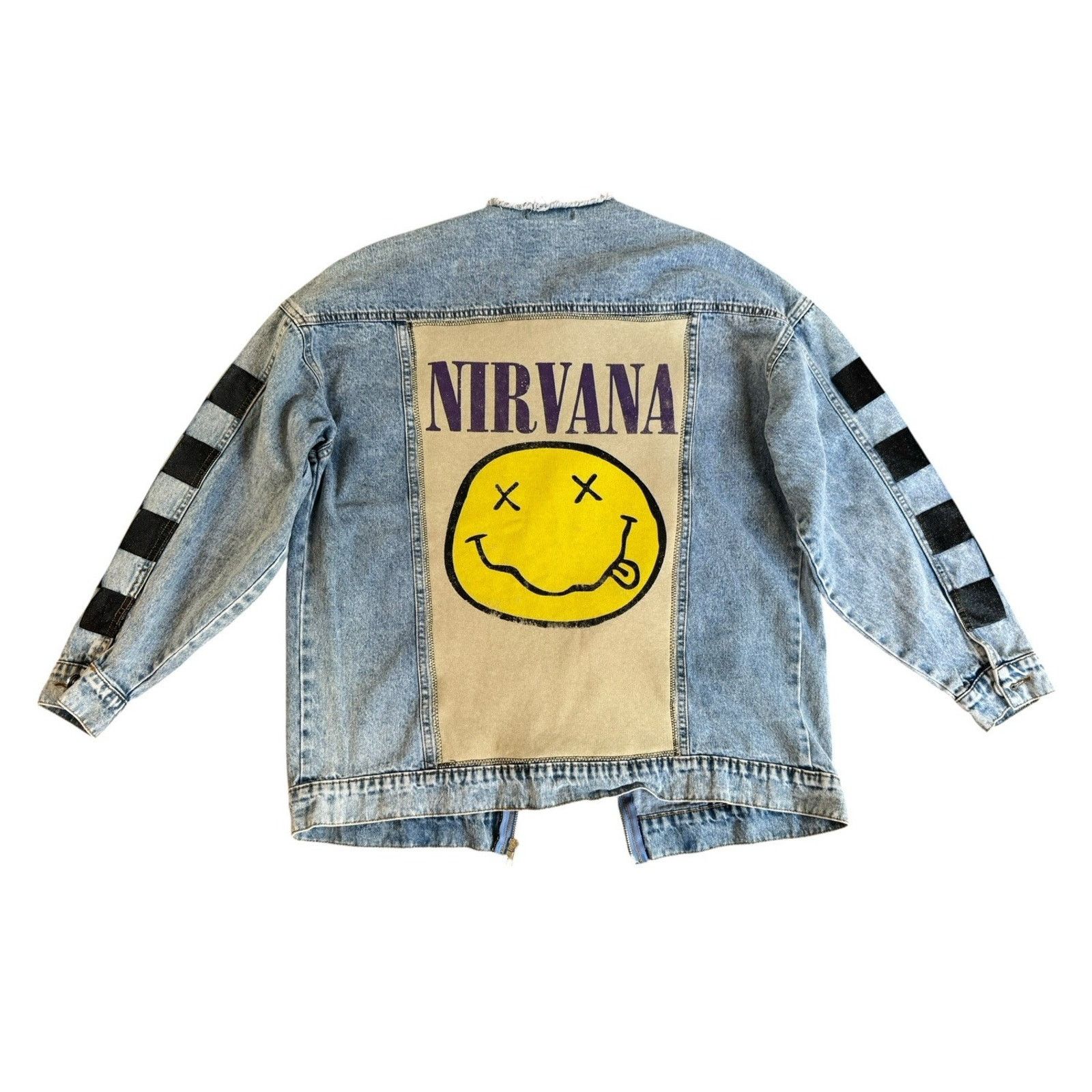 Other NIRVANA Denim Jacket 90s Punk Rock Retro Vintage Checkered M Size M / US 6-8 / IT 42-44 - 6 Thumbnail