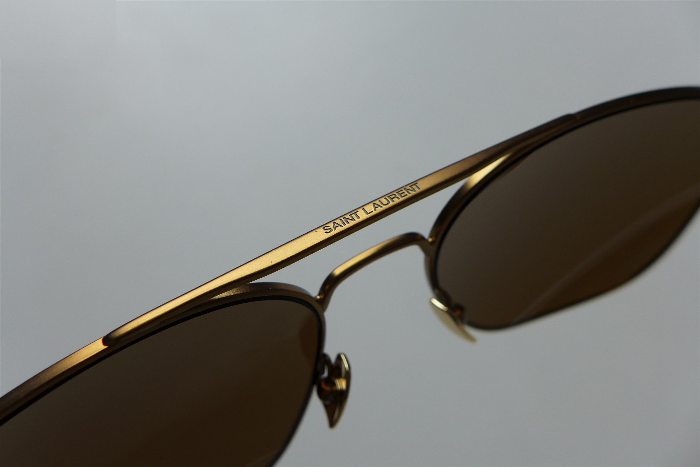 Saint Laurent Paris Saint Laurent SL 86 Aviator Sunglasses - Matte Gold Metal Size ONE SIZE - 13 Thumbnail