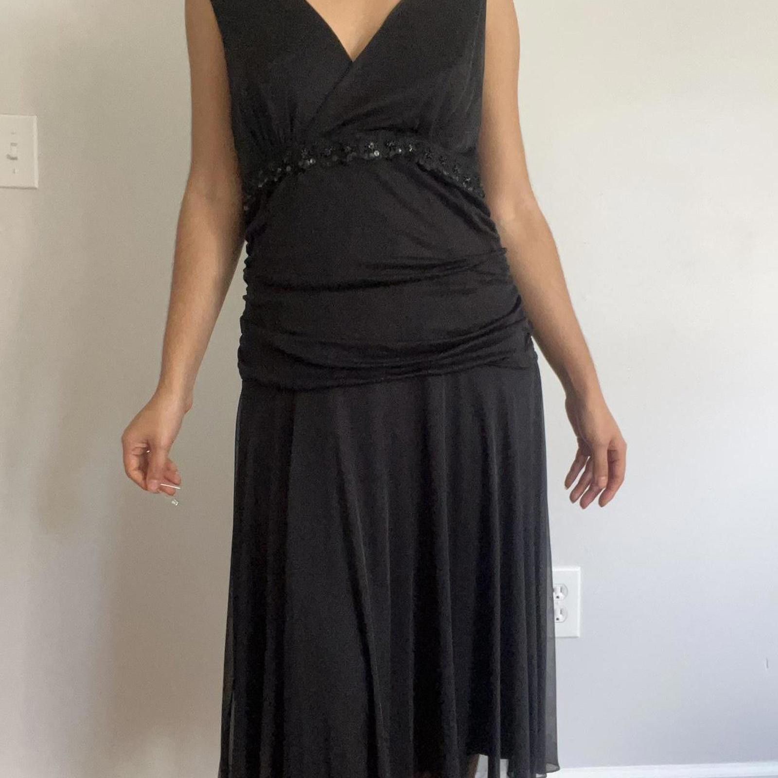 Other Black midi dress with beaded waist detail #gothic #grunge Size L / US 10 / IT 46 - 7 Thumbnail