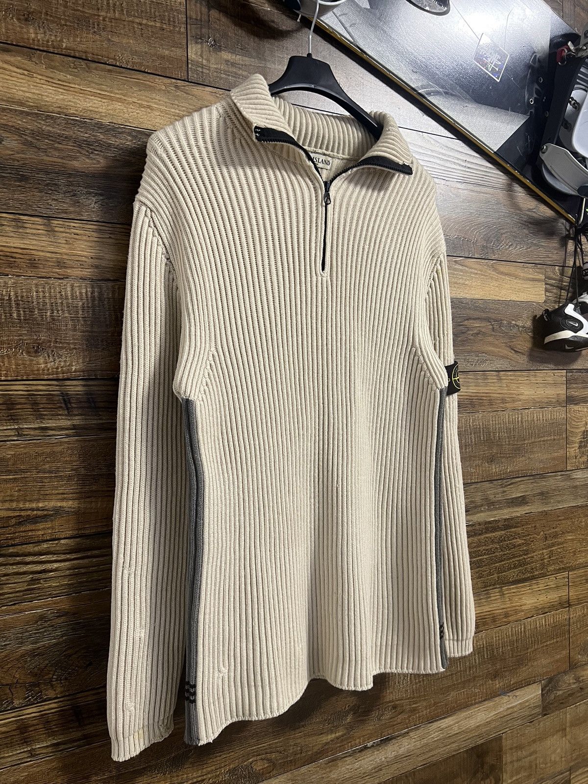 Stone Island STONE ISLAND Sweater Half Zip Wool Heavy Knit Vintage AW 03 Size US XL / EU 56 / 4 - 3 Thumbnail