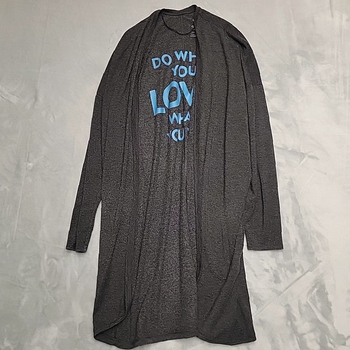 Life is Good VINTAGE Life is good Cardigan Sweat er Womens M Gray Rayon Blend Open Front Lightweight Knit Casual Womens Medium Gray) Size M / US 6-8 / IT 42-44 - 2 Thumbnail