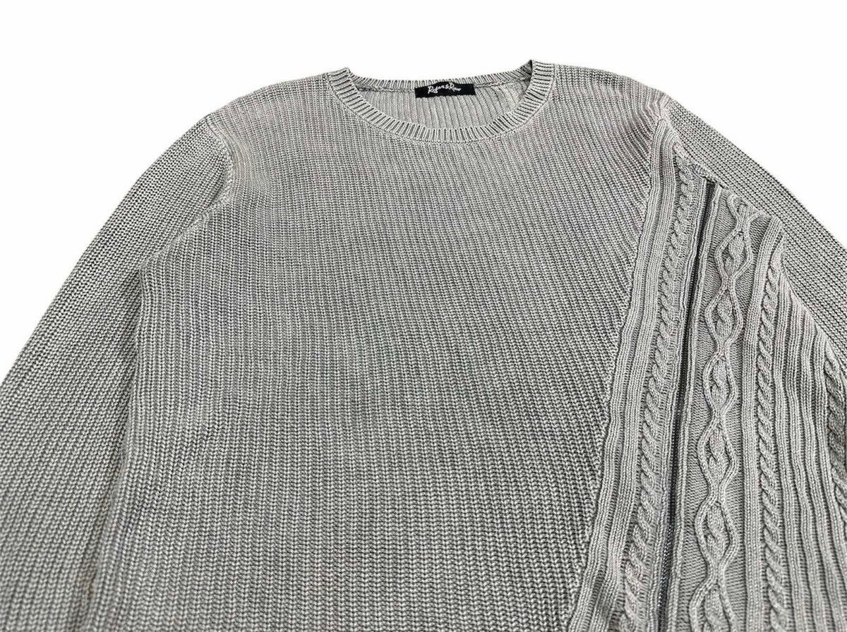 If Six Was Nine × Japanese Brand × Tornado Mart 🔥Sick Y2K Roger & Raw Cable Knit Asymmetric Sweater Zipper Size US M / EU 48-50 / 2 - 5 Thumbnail