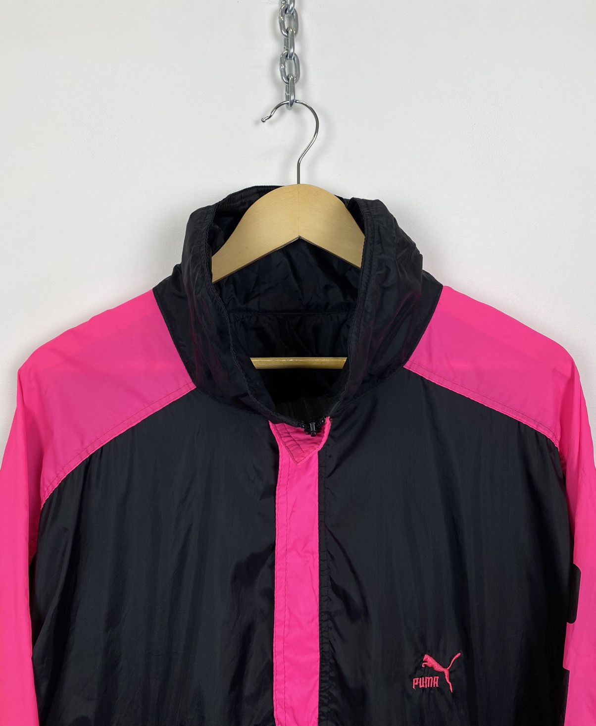 Puma × Vintage Vintage Puma Light Anorak Jacket Size M Black Made In Italy Size US M / EU 48-50 / 2 - 2 Thumbnail