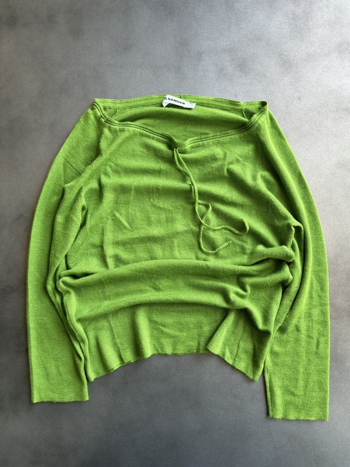 Jil Sander × Vintage 2000s Jil Sander Drawstring Shirt Cashmere Top 3/4 Lace Tie Size S / US 4 / IT 40 - 3 Thumbnail