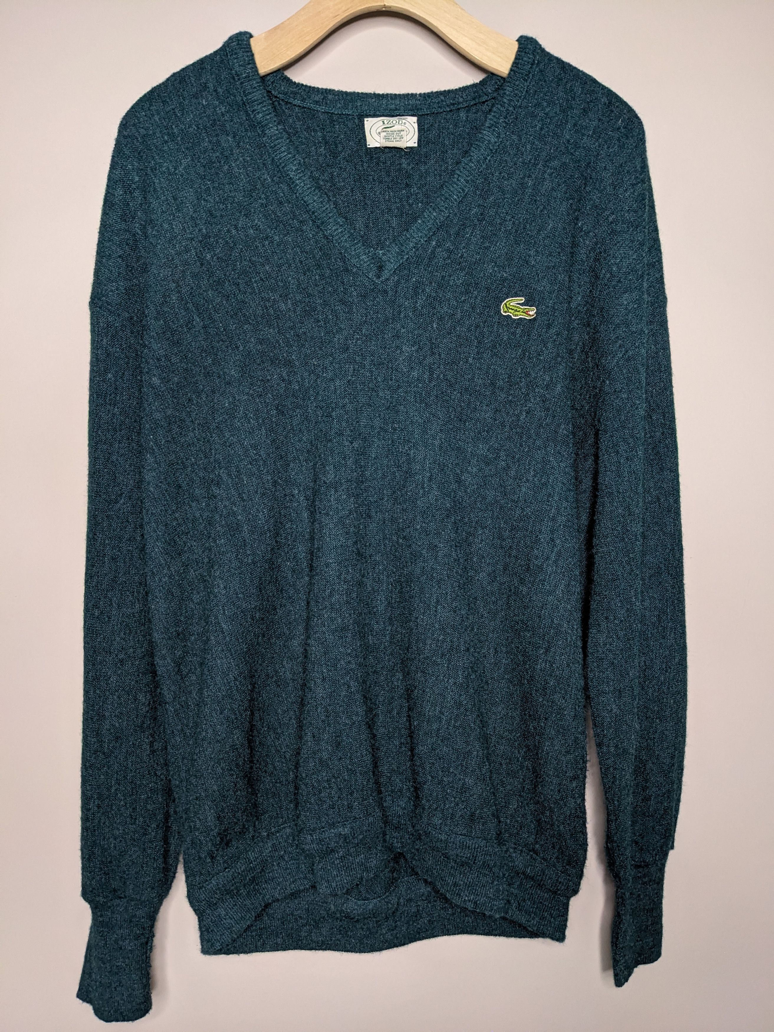 Lacoste VTG Izod Lacoste V Neck Orlon Sweater XL Made USA 1970-80s Size US XL / EU 56 / 4 - 1 Thumbnail