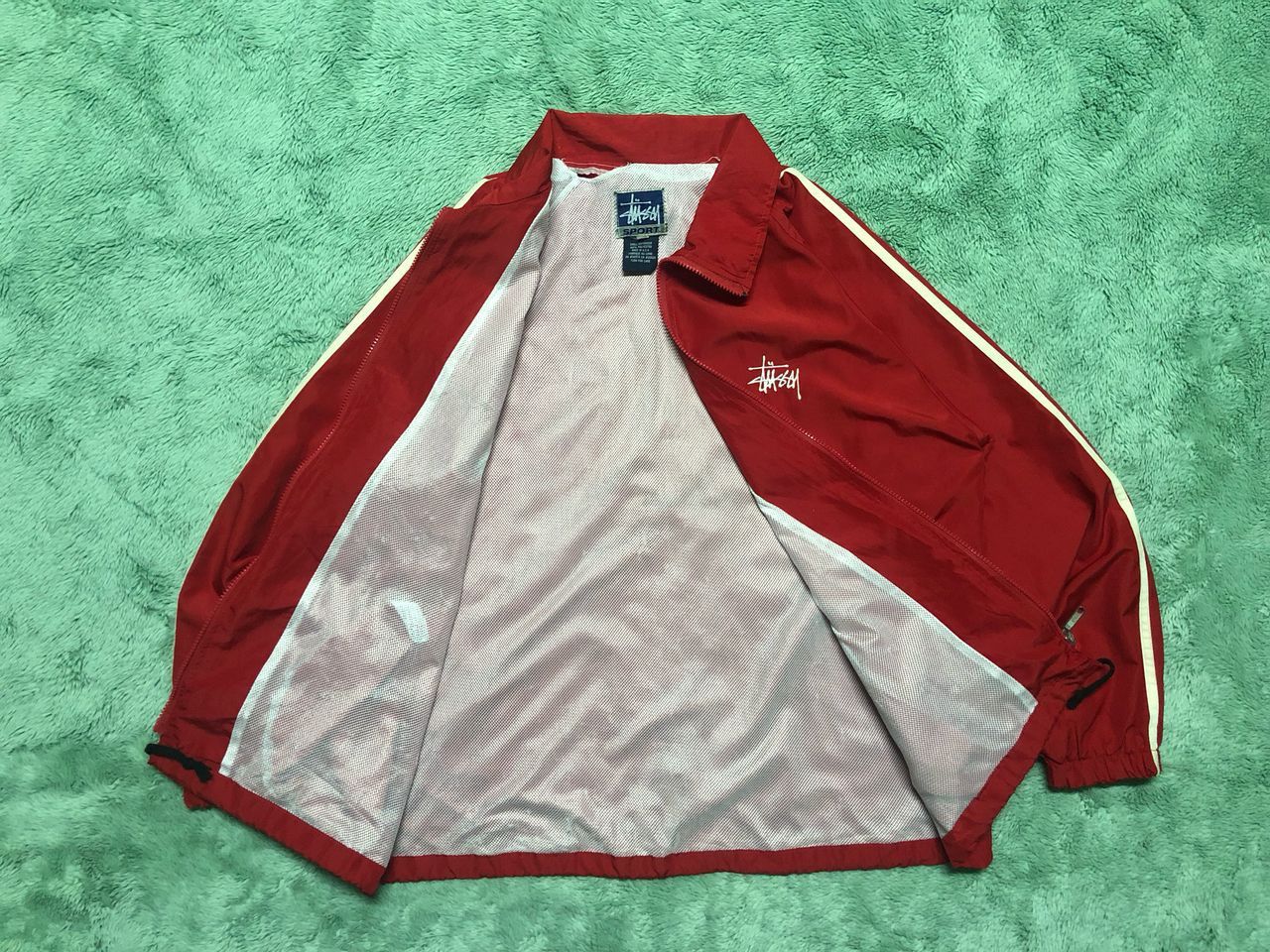 Stussy VINTAGE STUSSY SPORT RED WINDBREAKER LIGHT JACKET Size US L / EU 52-54 / 3 - 3 Thumbnail