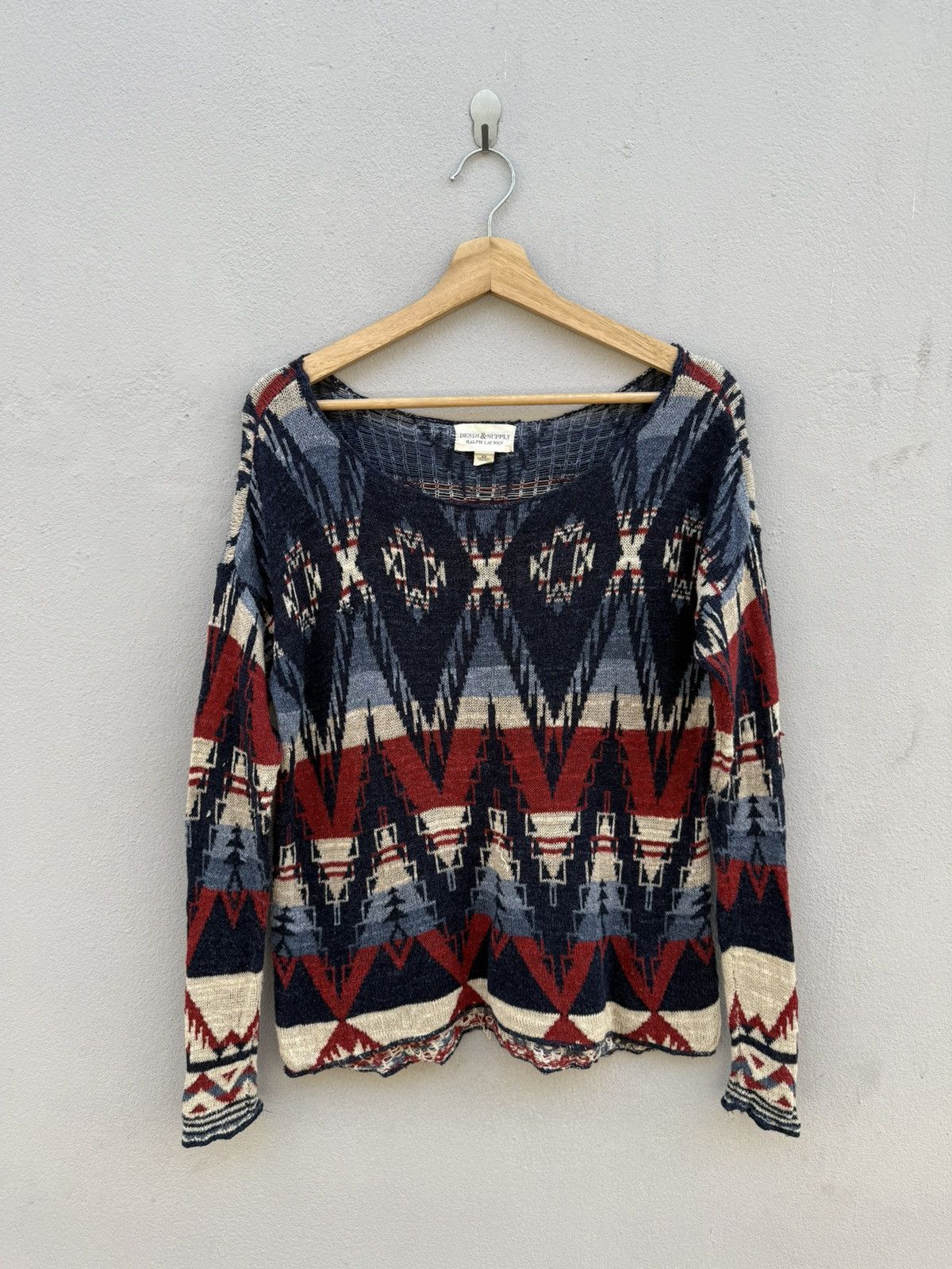 Denim & Supply Ralph Lauren Denim & Supply by Ralph Lauren Aztec Knitted Loose Collar Size S / US 4 / IT 40 - 1 Thumbnail