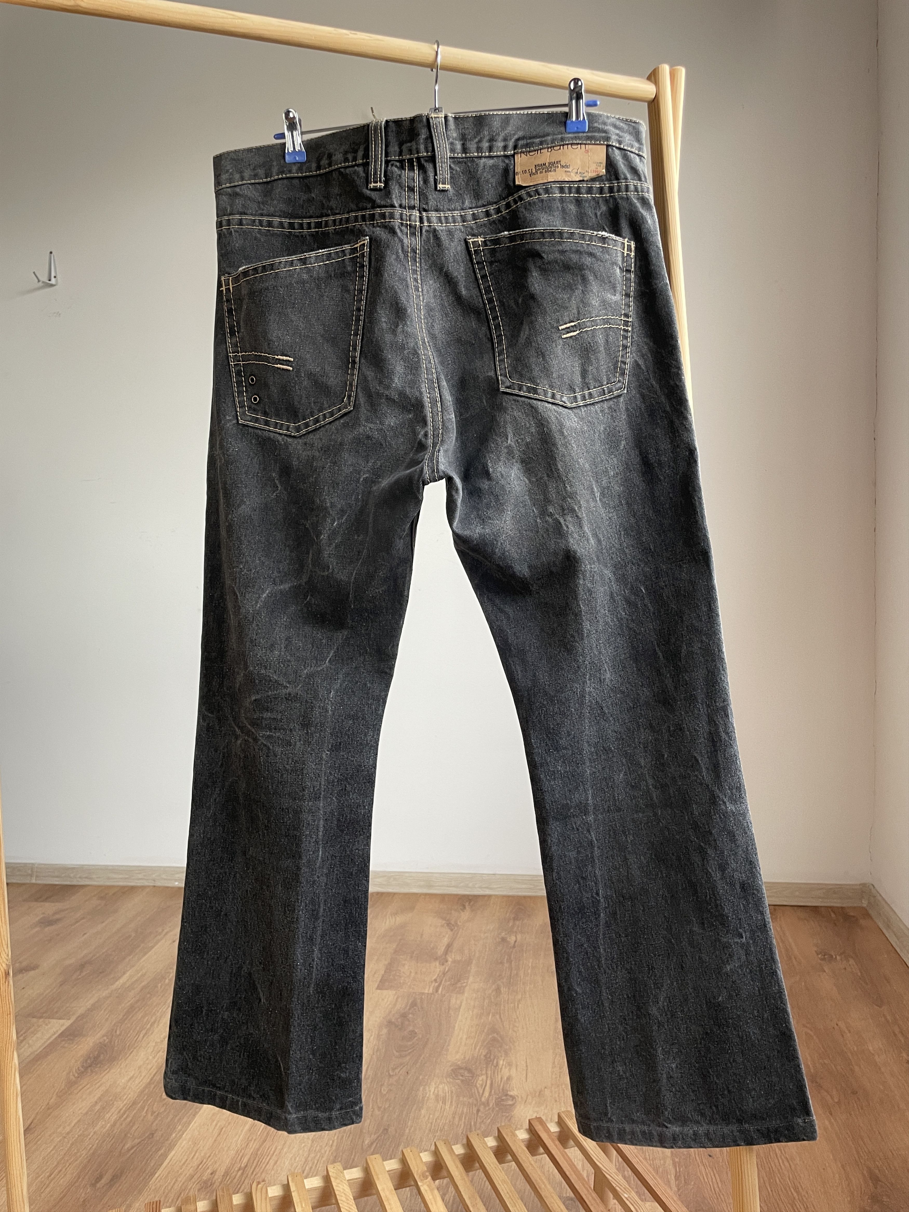 Neil Barrett Neil Barrett Vintage Bootcut Distressed Washed Black Denim Size US 38 / EU 54 - 2 Thumbnail