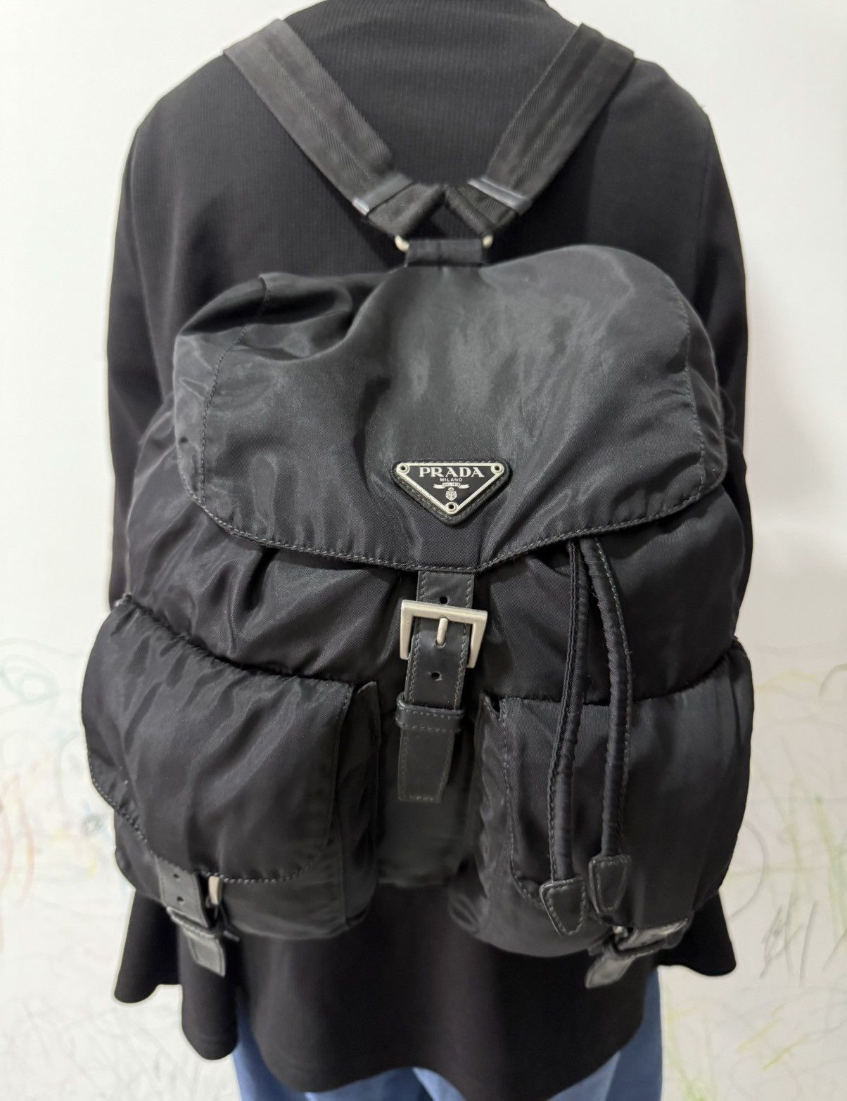 Prada Vintage Prada Black Large Backpack Size ONE SIZE - 1 Thumbnail