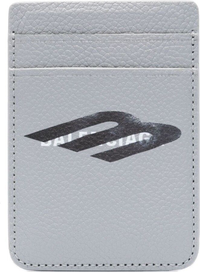 Balenciaga CASH MAGNET CARD HOLDER LOGO GREY Size ONE SIZE - 1 Thumbnail
